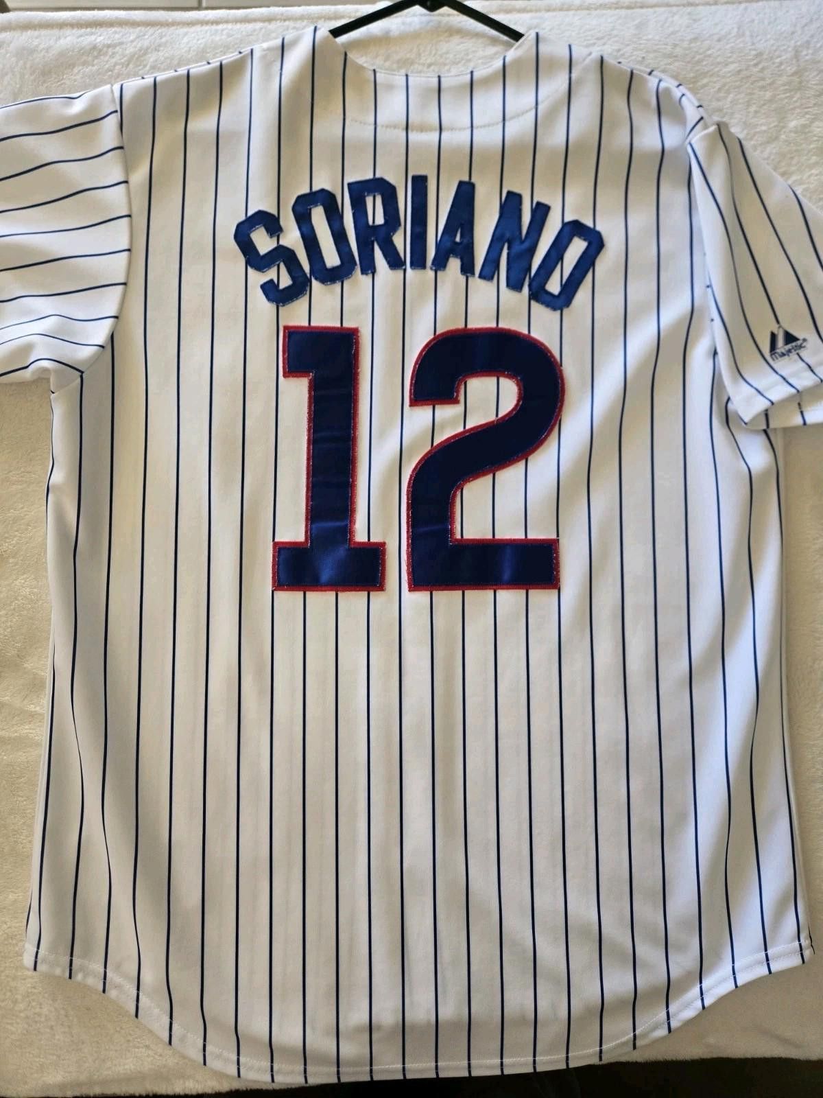 Majestic CHICAGO CUBS SORIANO #12 Size L Baseball MLB JERSEY USA MADE Size ONE SIZE - 1 Thumbnail