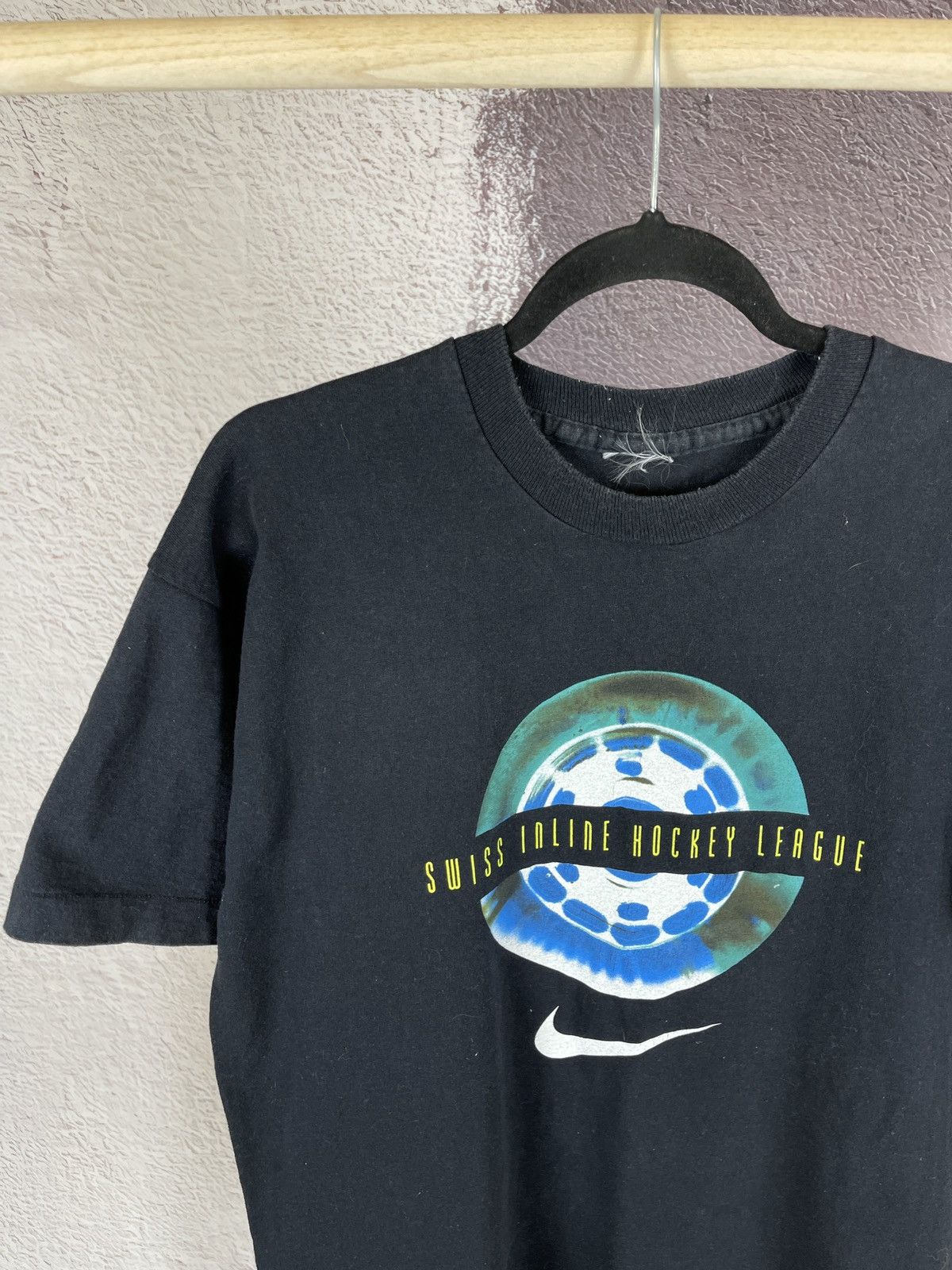 Nike Nike vintage 90s Swiss Inline hockey league rare tee single Size US M / EU 48-50 / 2 - 3 Thumbnail