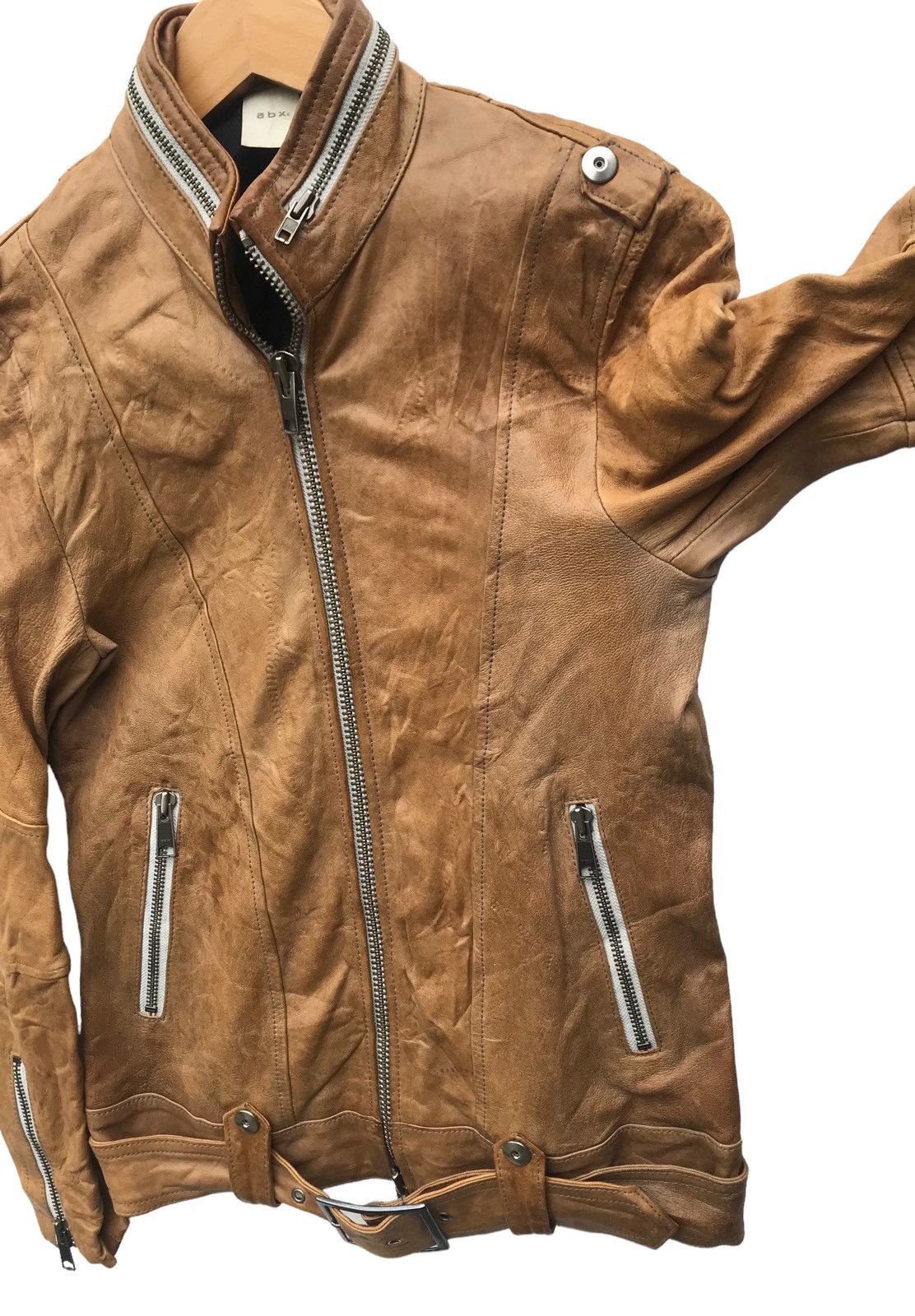 Leather Abx Biker Cafe Racer Leather Jacket Streetwear Jacket Size US S / EU 44-46 / 1 - 6 Thumbnail
