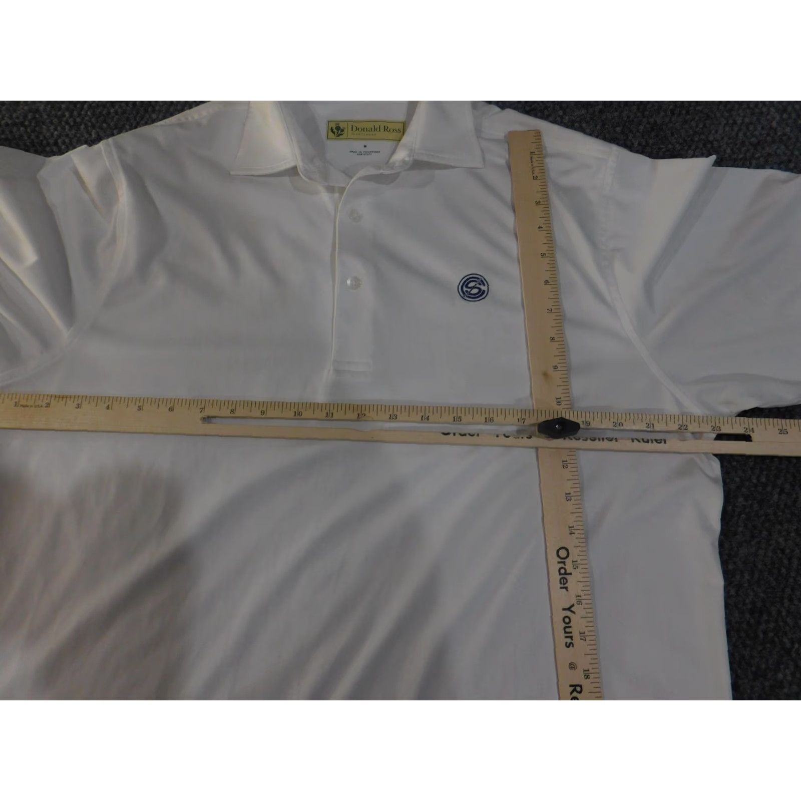Vintage Donald Ross Polo Shirt Mens Medium White Performance Golf Embroidered Logo Size US M / EU 48-50 / 2 - 7 Thumbnail