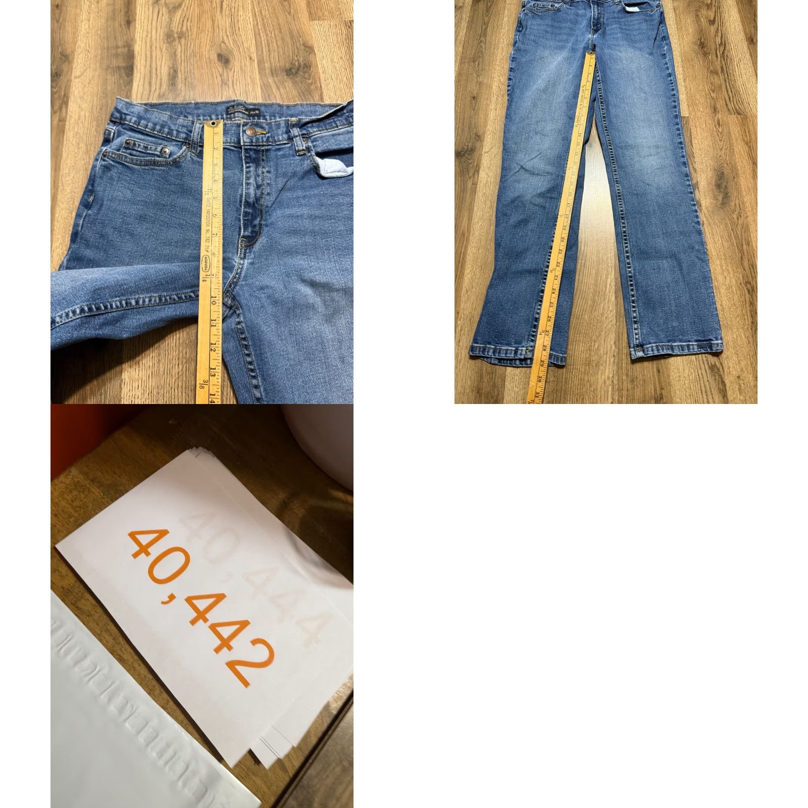 Denime Member's Mark Jeans Mens Size 34x32 Blue Straight Fit Premium Stretch Denim Jeans Size US 34 / EU 50 - 8 Thumbnail