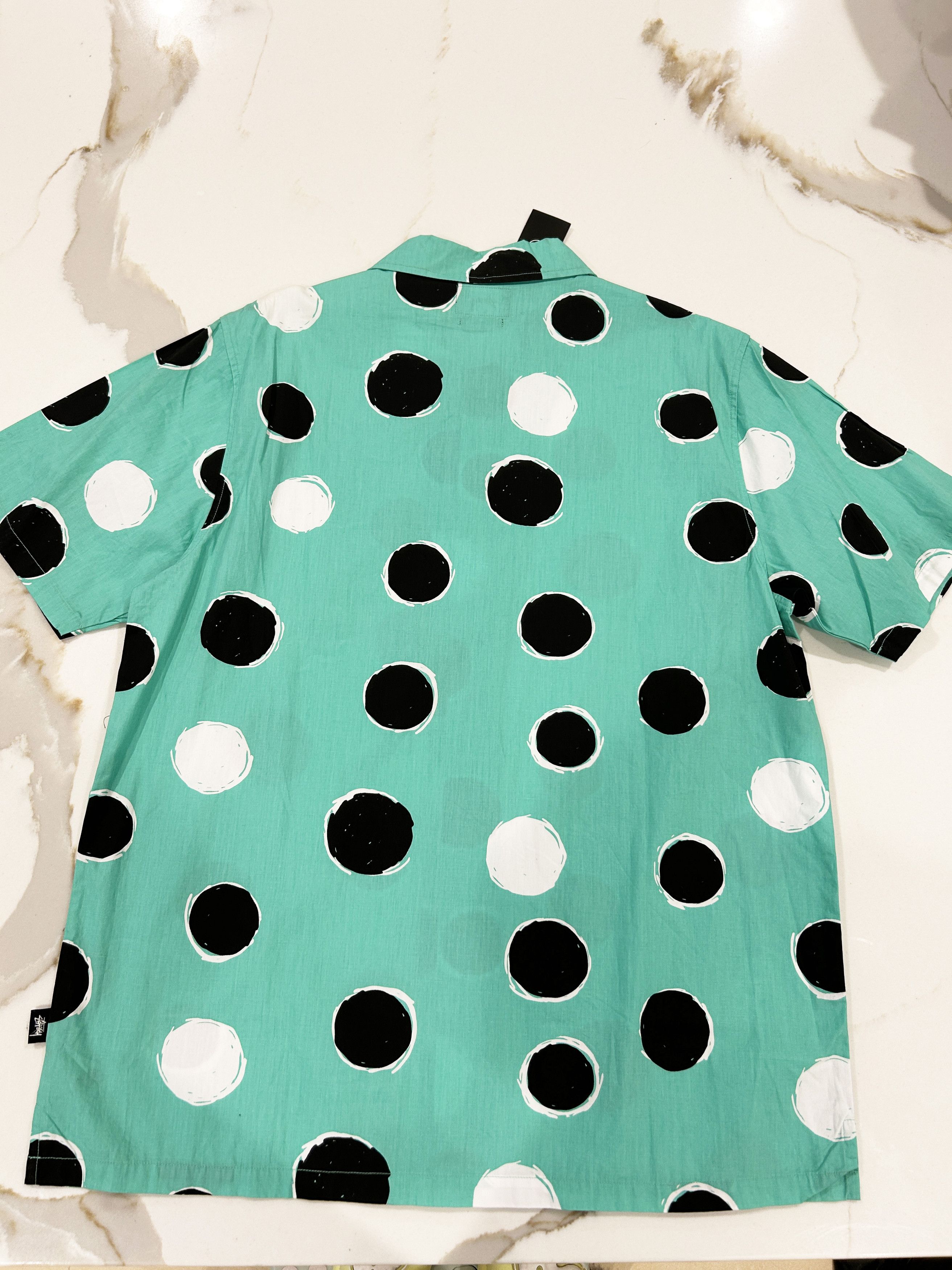 Stussy White Black Dot Shirt Size US M / EU 48-50 / 2 - 8 Thumbnail