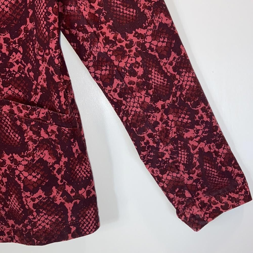 Designer G.I.L.I. l Marron Snakeskin Print Blazer Jacket Size 14 Size XL / US 12-14 / IT 48-50 - 5 Thumbnail