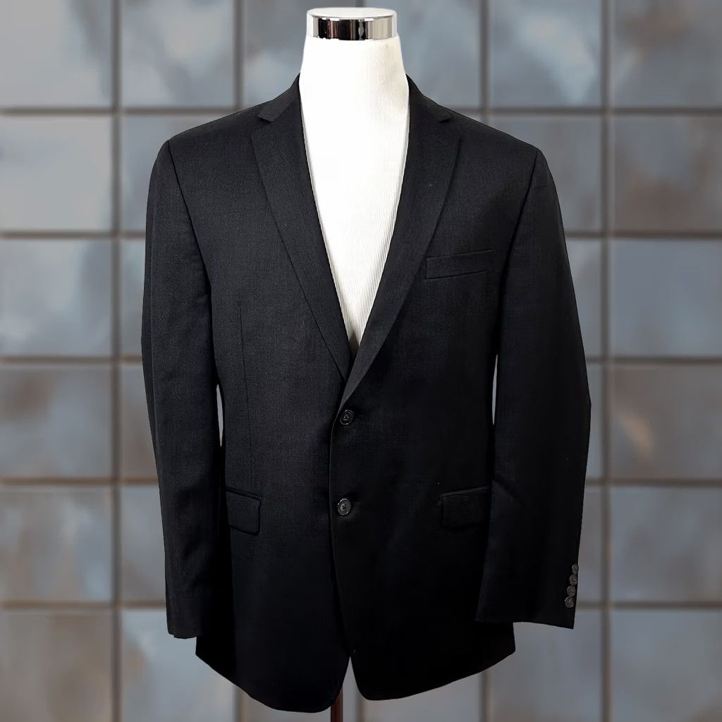 Calvin Klein Calvin Klein Sport Coat 42R Wool Charcoal Black Two Button Double Vented Mens Jacket Coat Regular Fit ANSI Size US XS / EU 42 / 0 - 1 Thumbnail