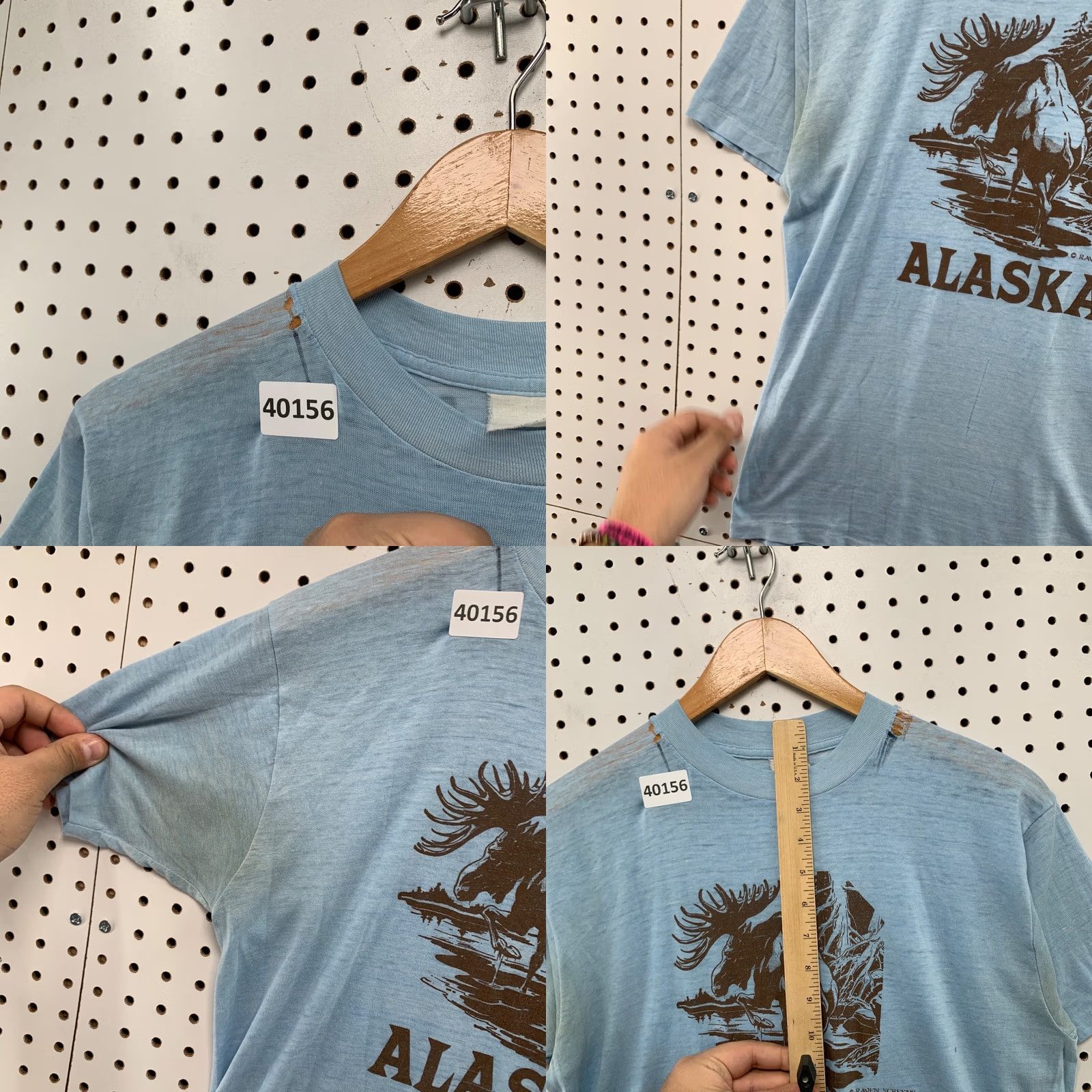 Vintage VINTAGE Alaska Shirt Mens Medium Blue Moose Graphic 70s T-Shirt Size US M / EU 48-50 / 2 - 9 Thumbnail