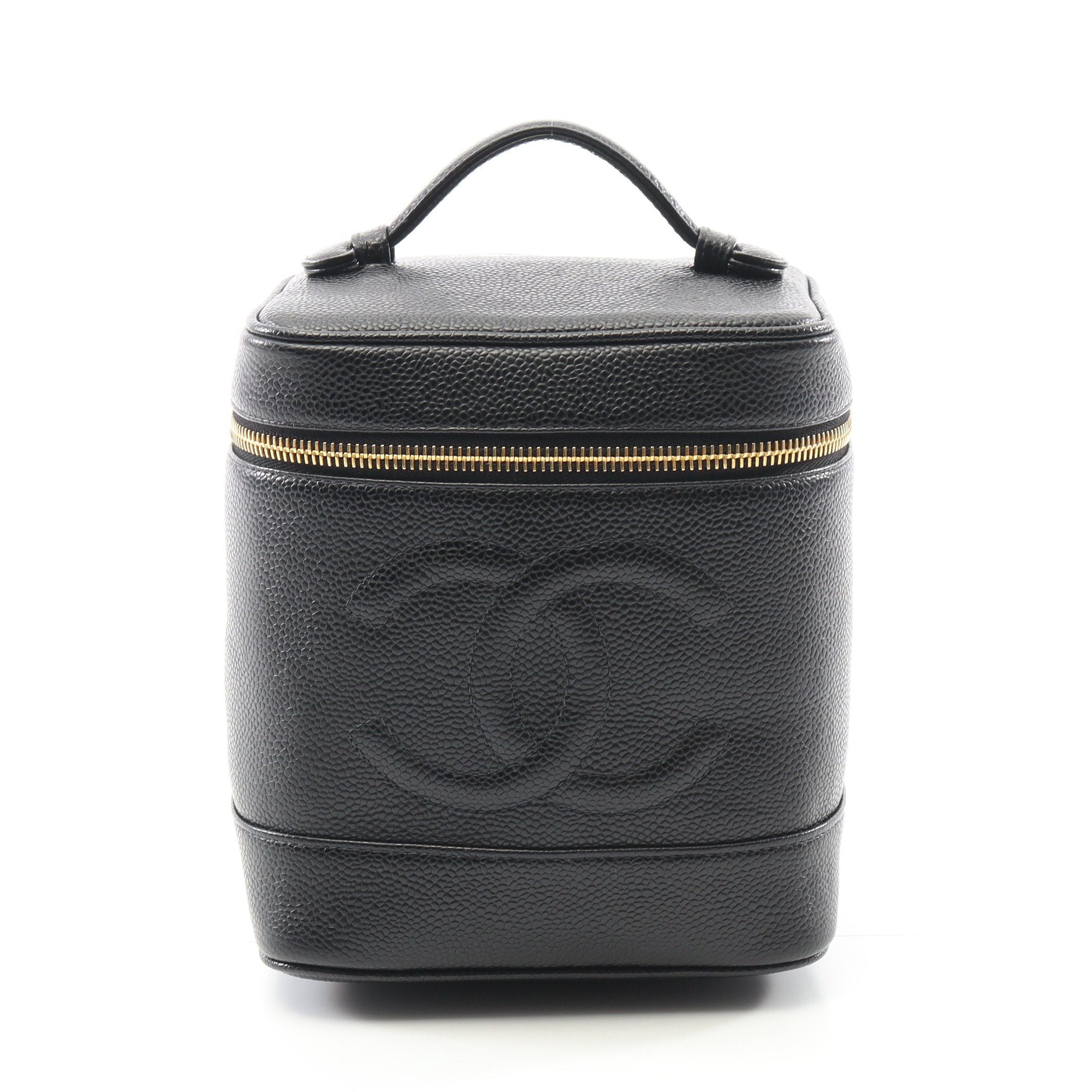 Chanel Chanel Coco Mark Handbag Vanity Bag Caviar Skin Black Gold Hardware Size ONE SIZE - 1 Thumbnail