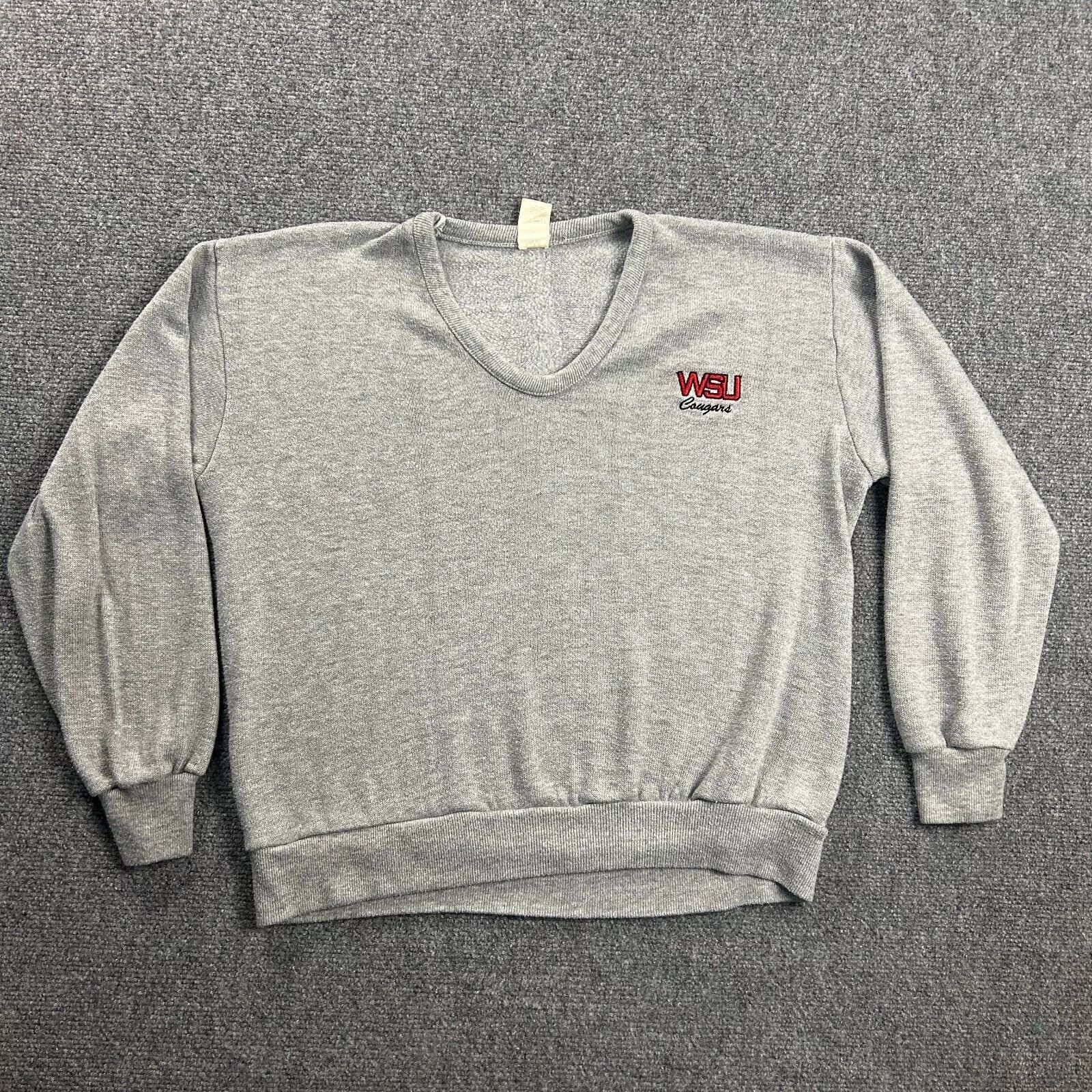 Vintage WSU Cougars Sweater Womens Large V-Neck Knit Velva Sheen Size L / US 10 / IT 46 - 1 Thumbnail