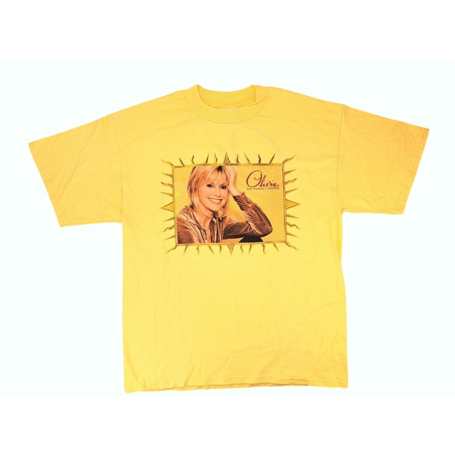 Tultex Vintage Olivia Newton-John 1 Woman's Journey Yellow T-Shirt Size US L / EU 52-54 / 3 - 1 Thumbnail