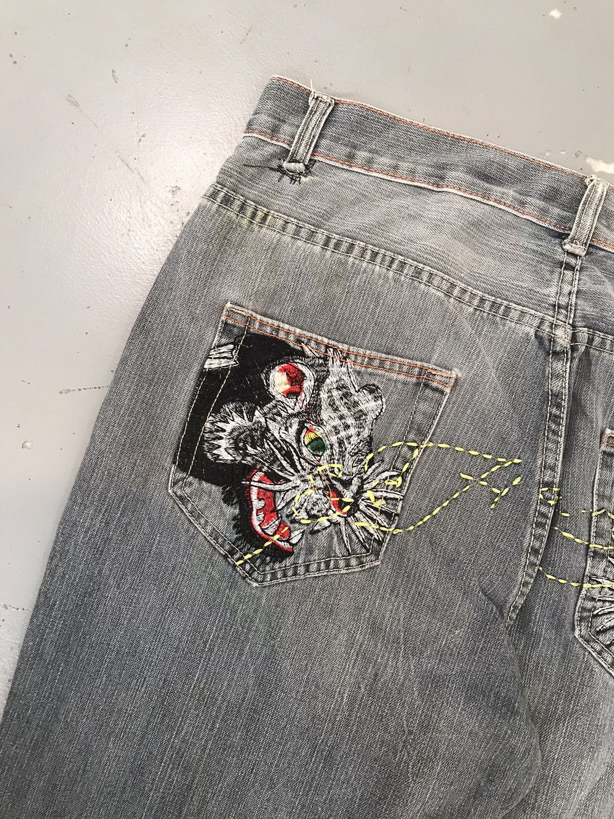 Ed Hardy × Vintage Vintage Edhardy crazy panther snake embroidered denim Size US 34 / EU 50 - 12 Thumbnail