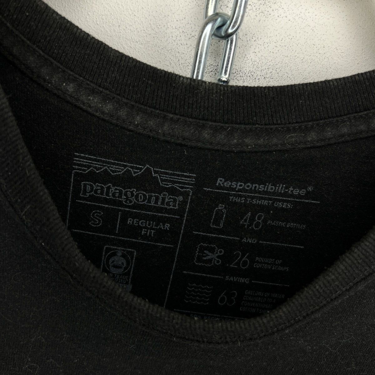 Designer × Patagonia Patagonia Big Logo Shot Sleeve T-shirt Mens Size M Black Top Size US M / EU 48-50 / 2 - 5 Thumbnail