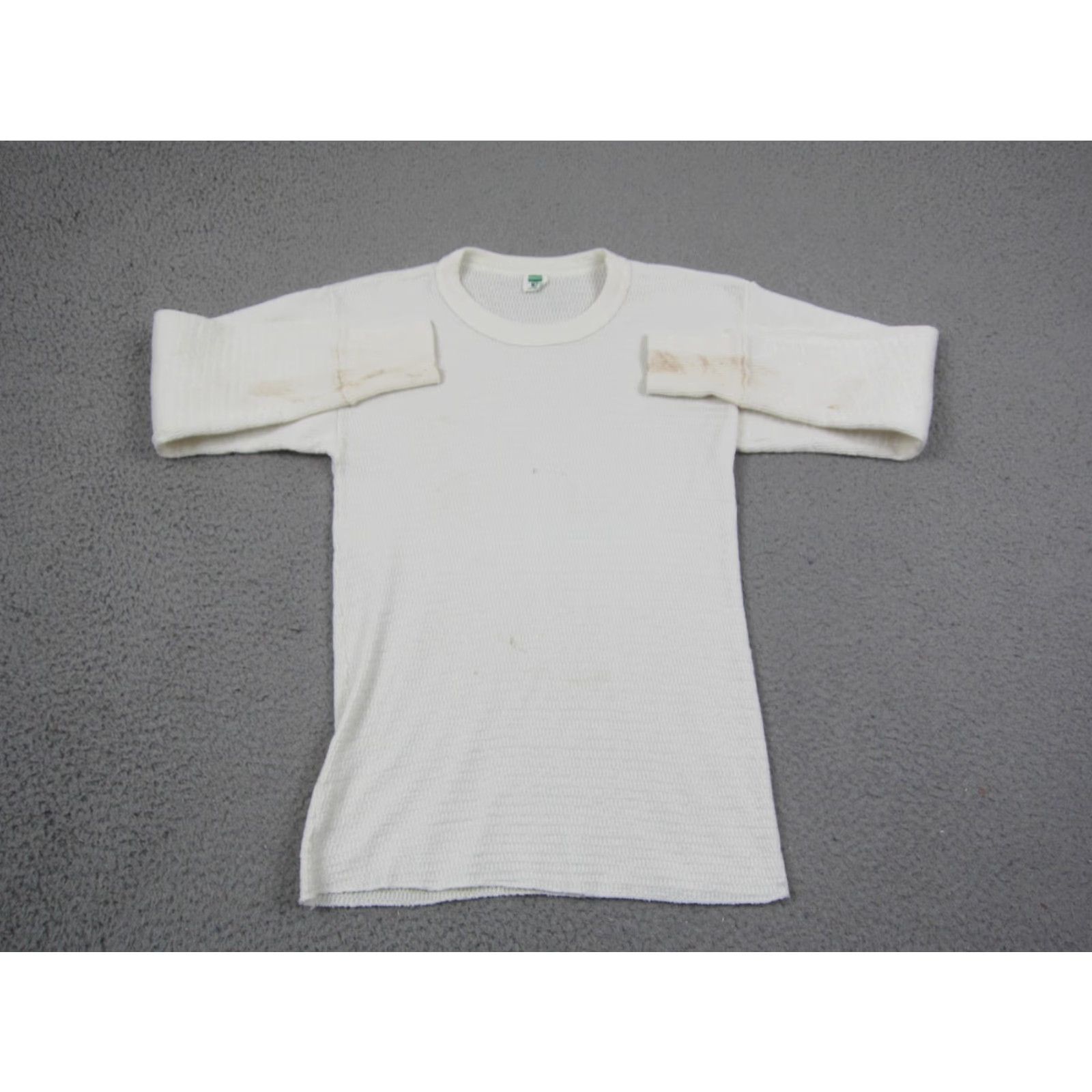 Hanes VINTAGE Hanes Shirt Mens M Ivory Thermal Crew Neck Knit 70s 60s Size US M / EU 48-50 / 2 - 2 Thumbnail