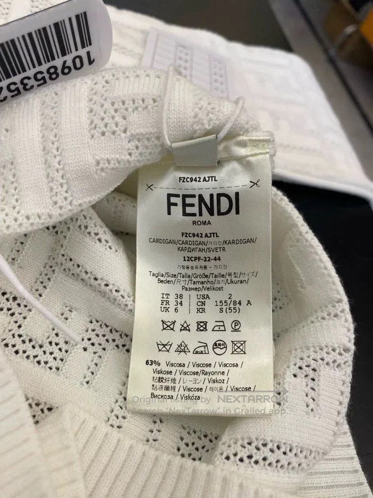 Fendi Fendi White Logo Knit Jacket SS23. Size US XS / EU 42 / 0 - 7 Thumbnail