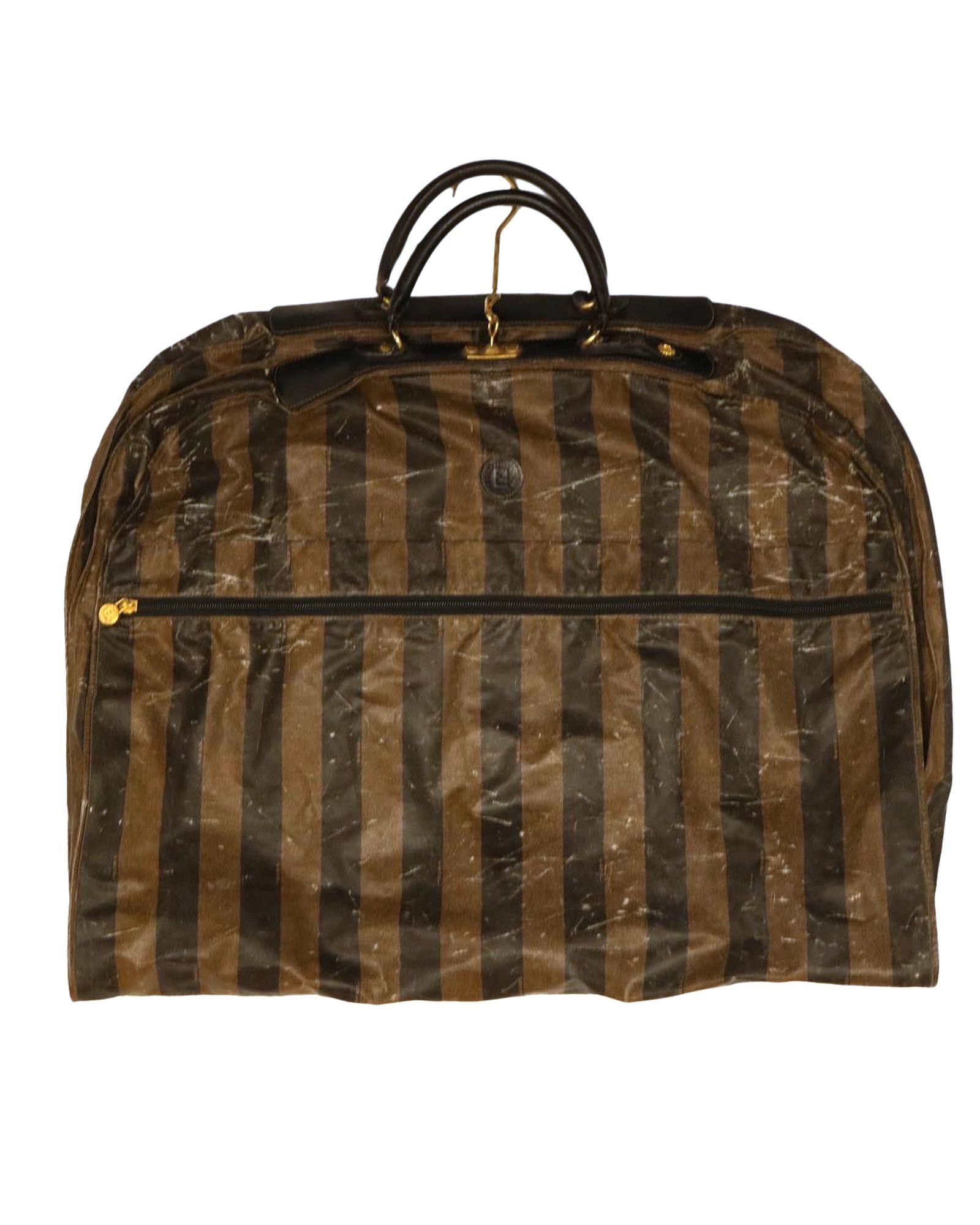 image of Fendi Canvas Garment Cover With Pouch And Hanger Set in Brown, Women's