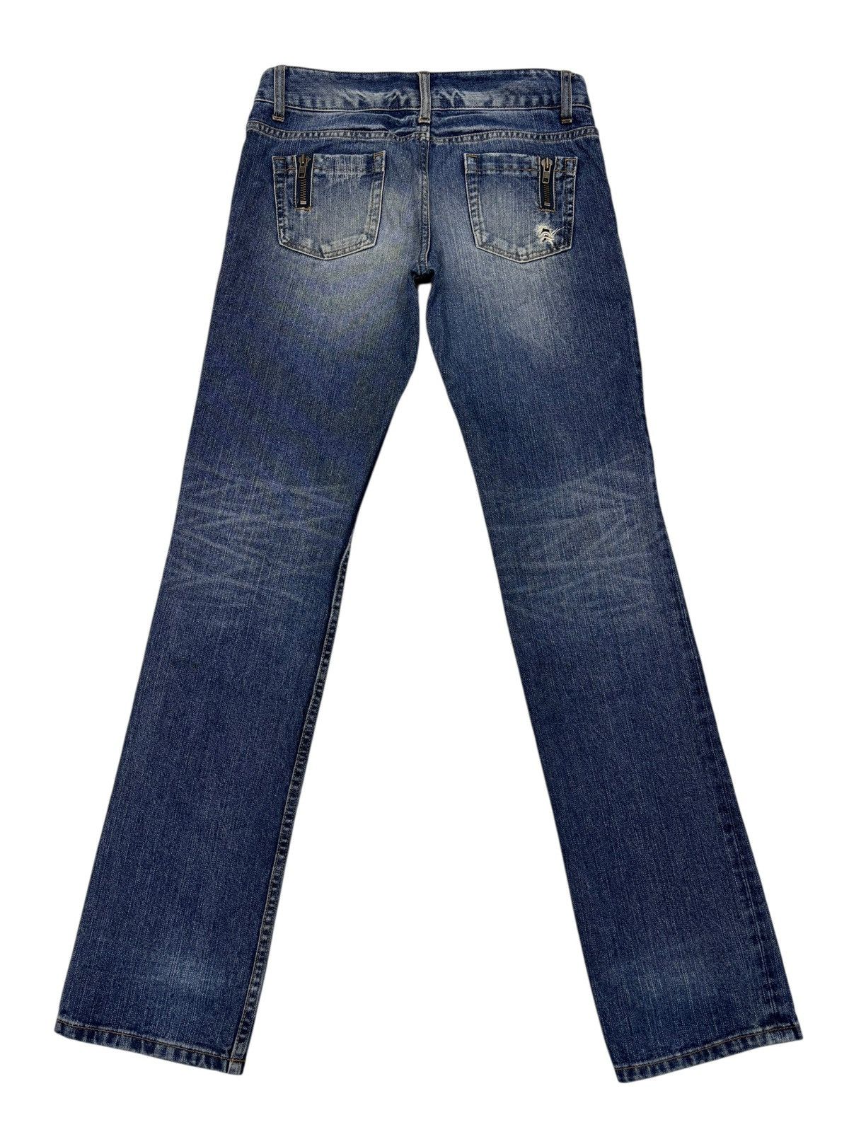 If Six Was Nine Yevs Distressed Zigzag Slim Straight Skinny Jeans Size 30" / US 8 / IT 44 - 8 Thumbnail