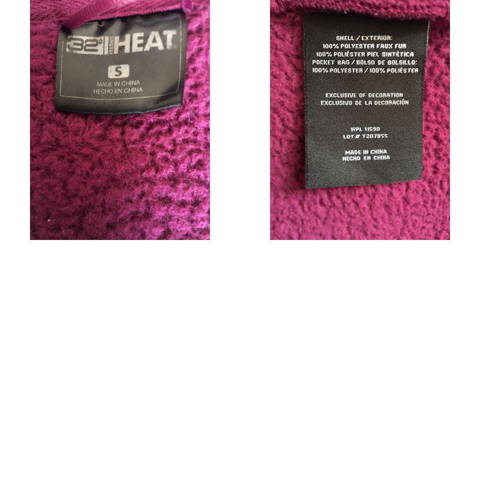 Vintage 32 Degrees Heat Women's Hoodie Pullover Full Zip Fleece Sherpa Lined Burgundy Wine S 32 Degrees Heat Activewear Size S / US 4 / IT 40 - 8 Thumbnail