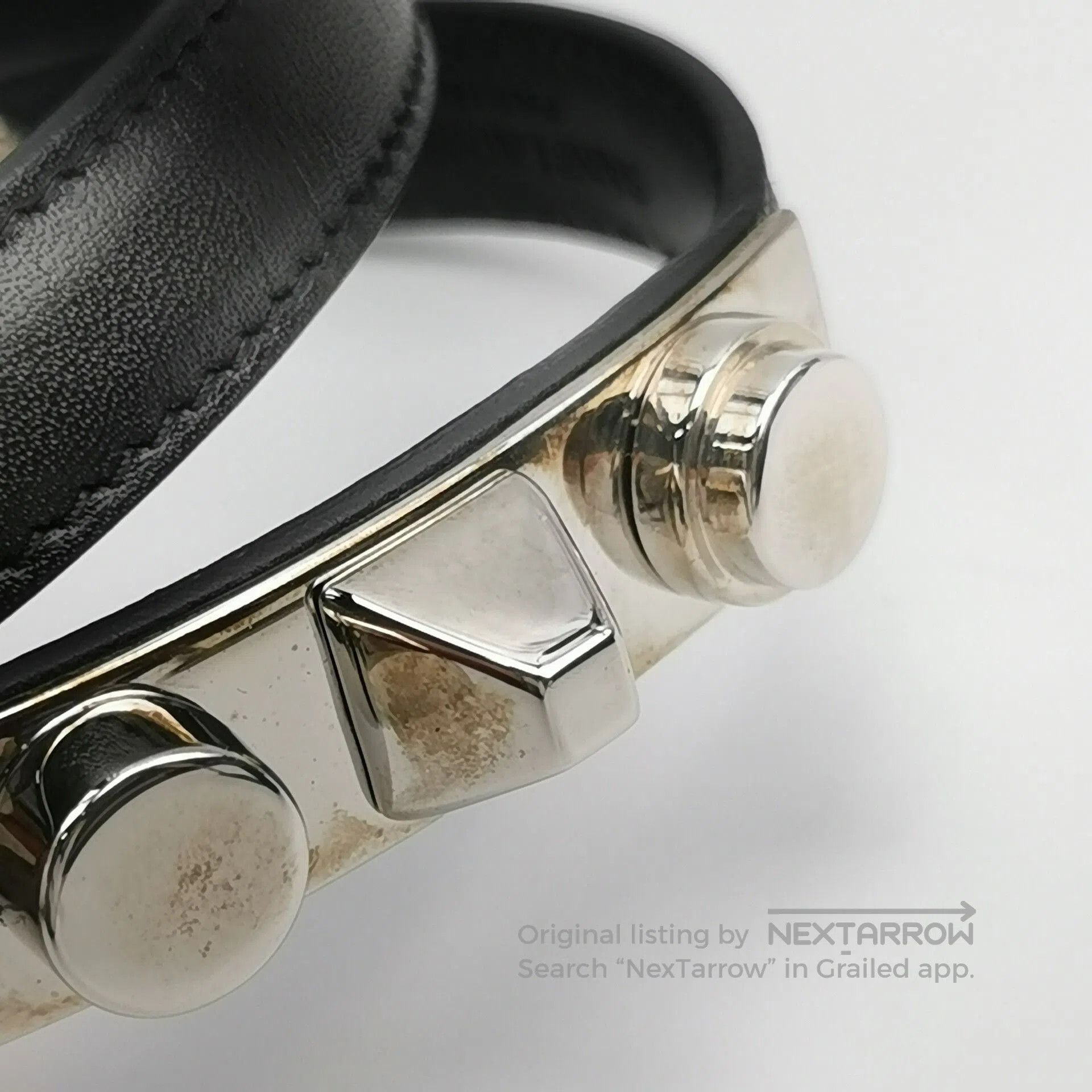 Saint Laurent Paris Saint Laurent Leather Metal Decor Bracelet. Size ONE SIZE - 7 Thumbnail
