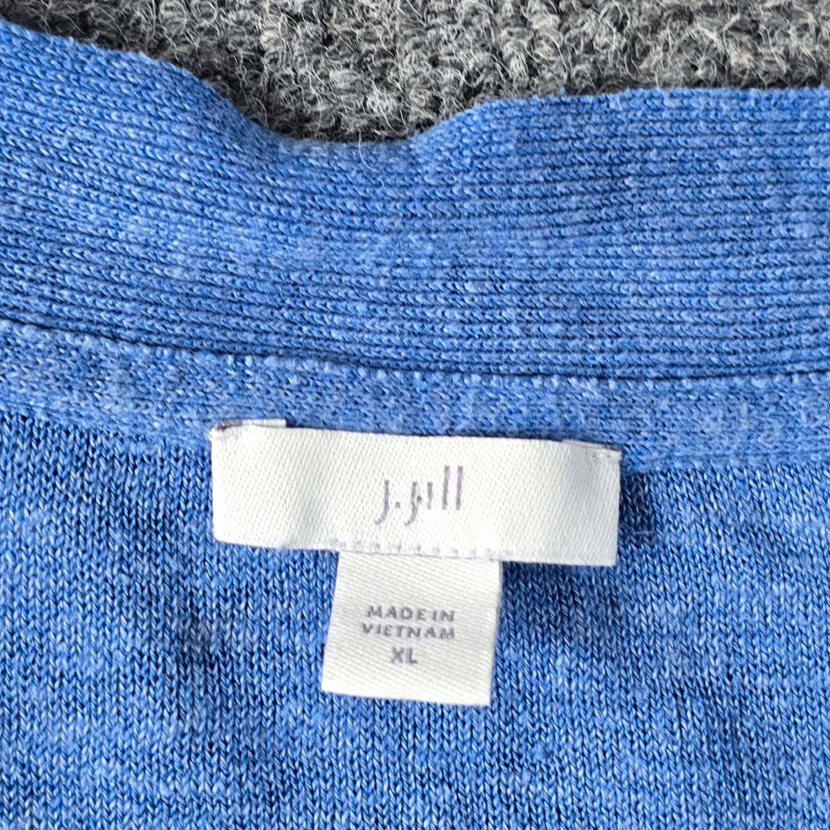 J. Jill J Jill Tunic Blouse Womens XL Blue Linen Knit 3/4 Sleeve Casual Beachy Shirt Modern Classic Womens Size XL / US 12-14 / IT 48-50 - 3 Thumbnail