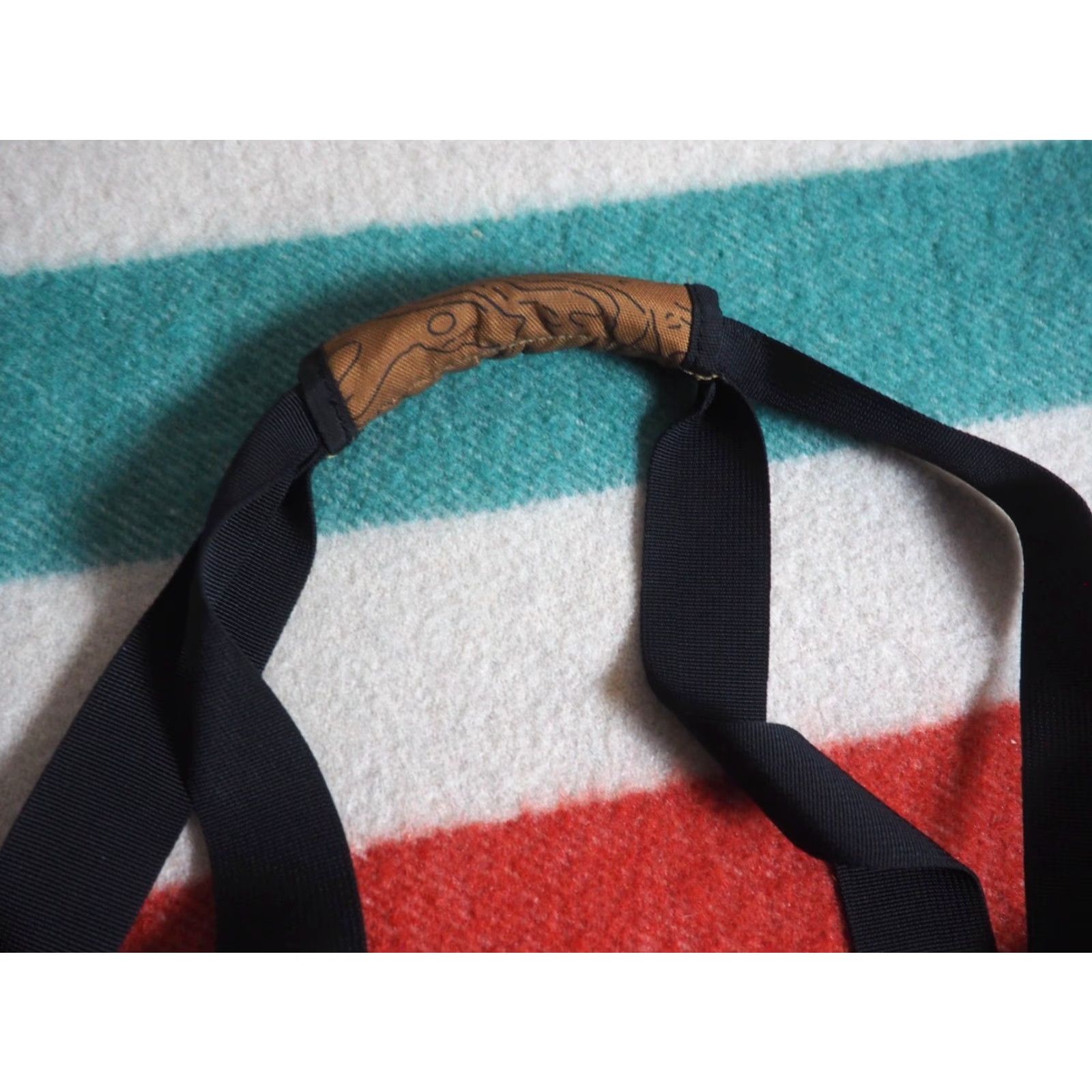 KAVU Kavu Tote Bag Outdoor Canvas Brown Black 15x20 Unisex Adults Large Neck Strap Pockets Logo Geometric Vintage: No Size ONE SIZE - 5 Thumbnail