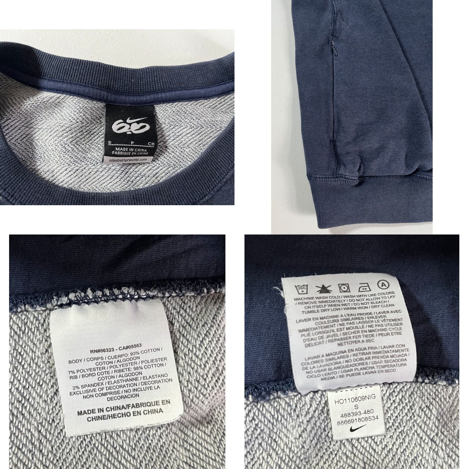 Nike VINTAGE Nike Men's Crewneck Sweatshirt Striped Sz S Blue Logo City Vintage 6.0 Pullover Size US S / EU 44-46 / 1 - 8 Thumbnail