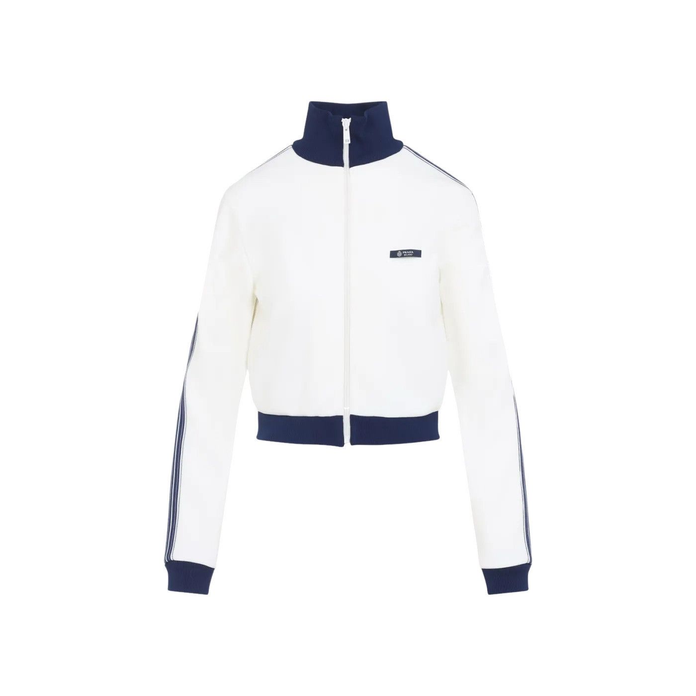 Prada PRADA White Zip Jacket New & Authentic (Women's size:6;) Size M / US 6-8 / IT 42-44 - 1 Thumbnail
