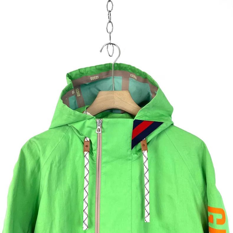 Gucci Gucci Green printed logo waterproof windbreaker Size US M / EU 48-50 / 2 - 3 Thumbnail