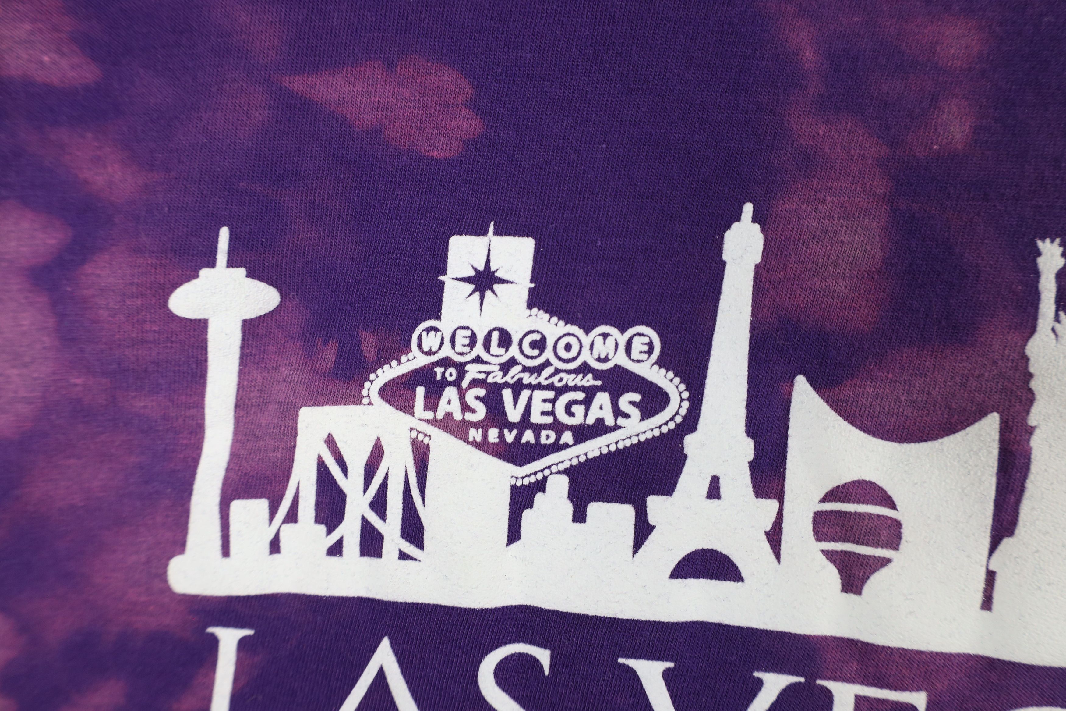 Vintage Streetwear Las Vegas Acid Wash Short Sleeve T-Shirt Purple Size S / US 4 / IT 40 - 5 Thumbnail