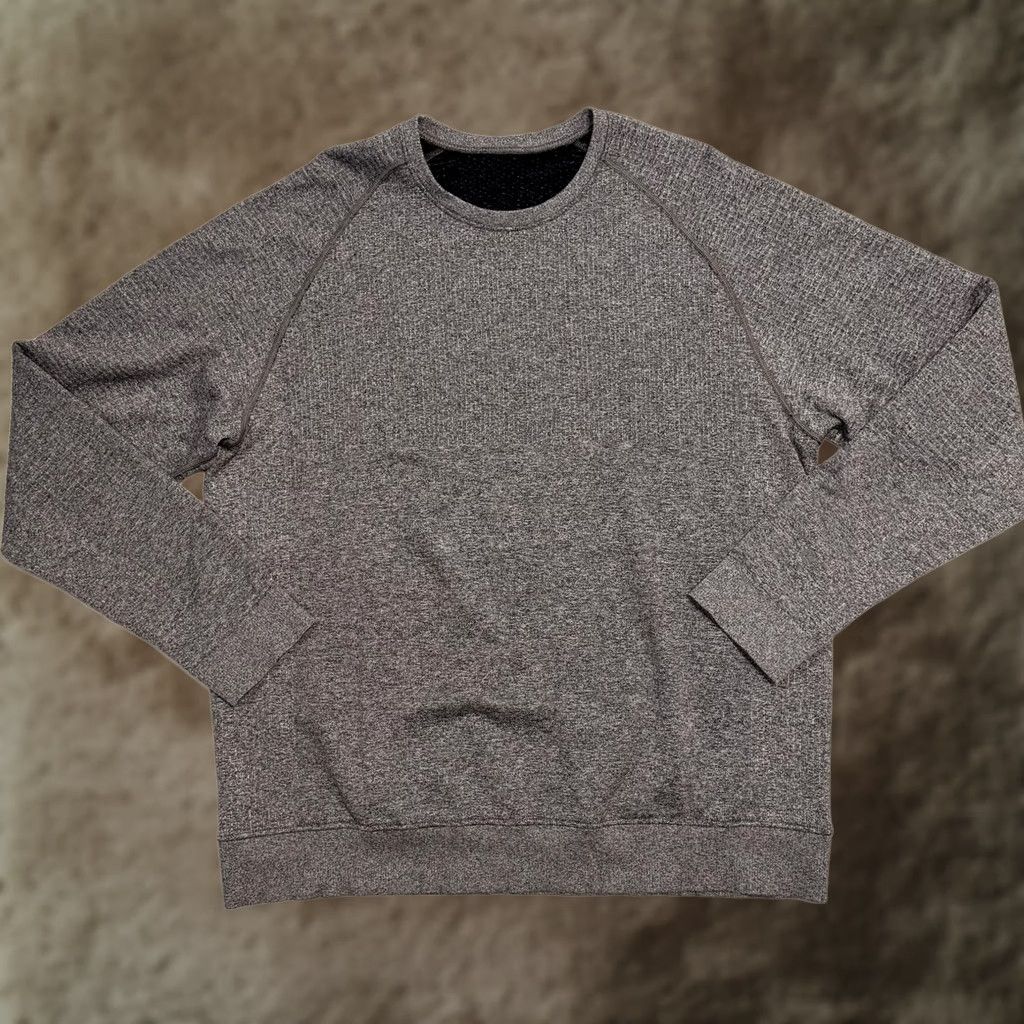 Lululemon VINTAGE Lululemon Sweatshirt Mens XL Gray Waffle Knit Crewneck Pullover Size US XL / EU 56 / 4 - 1 Thumbnail