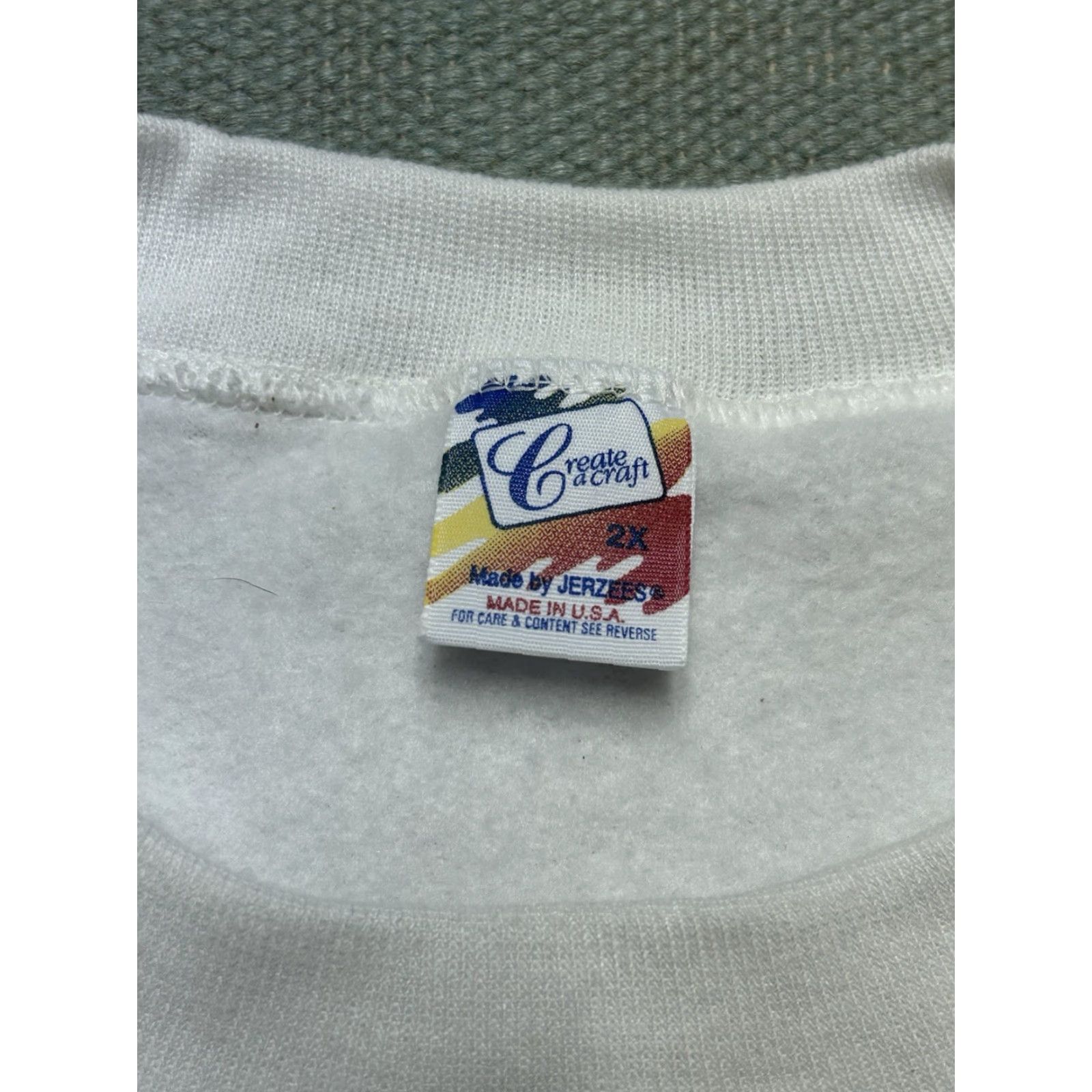 Jerzees VINTAGE 80s Jerzees Russell Sweatshirt Crewneck White Deadstock NWT XXL Men Pullover Size US XXL / EU 58 / 5 - 6 Thumbnail