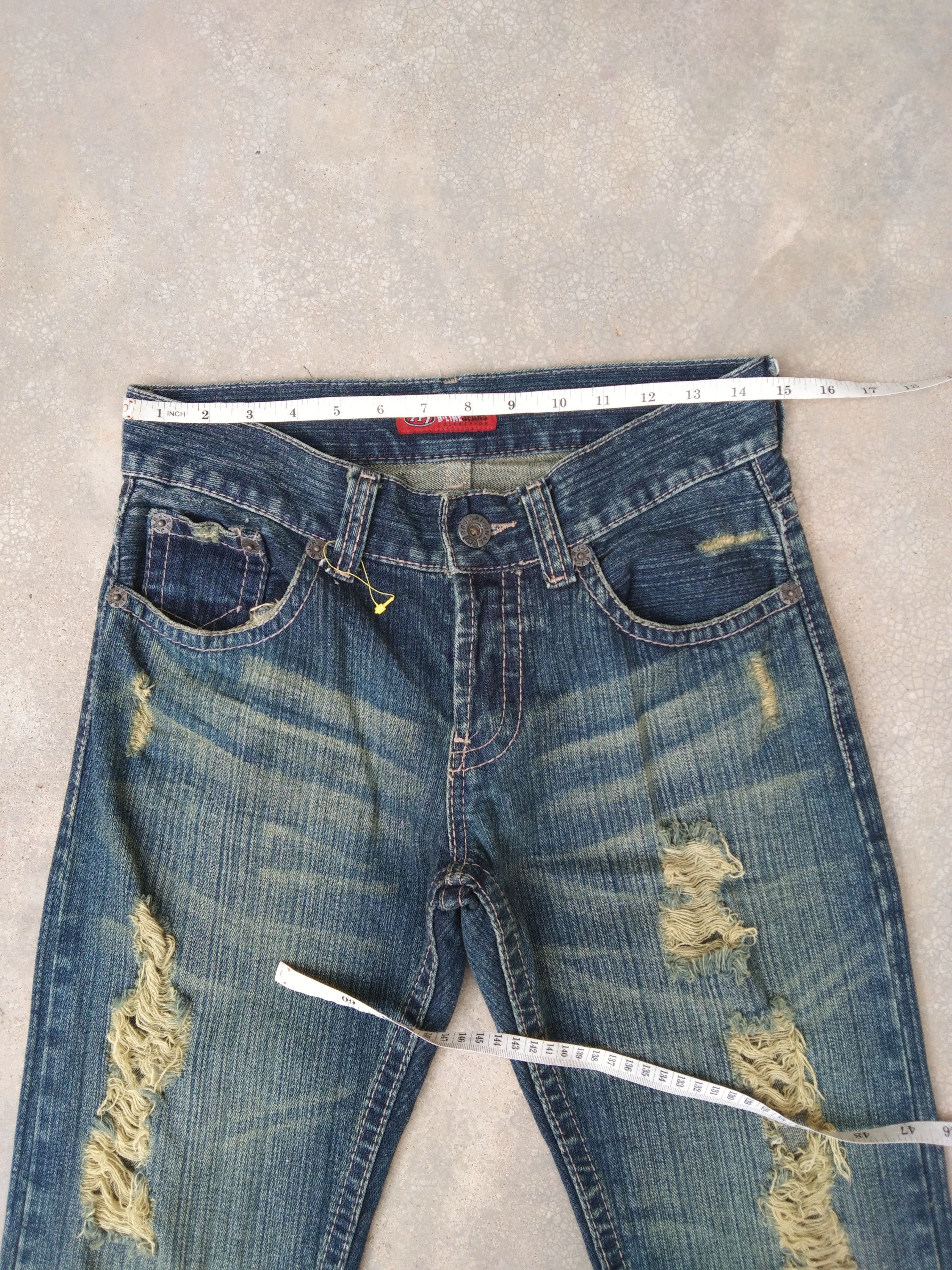 Japanese Brand Vintage Rough Rider Distressed Jeans 29x31 Size US 29 - 6 Thumbnail