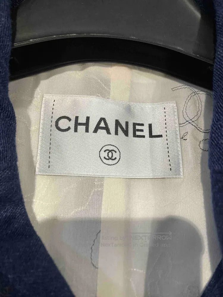 Chanel Chanel 16p blue double-breasted coat embroidered lining co Size XXS / US 00 / IT 34 - 5 Thumbnail