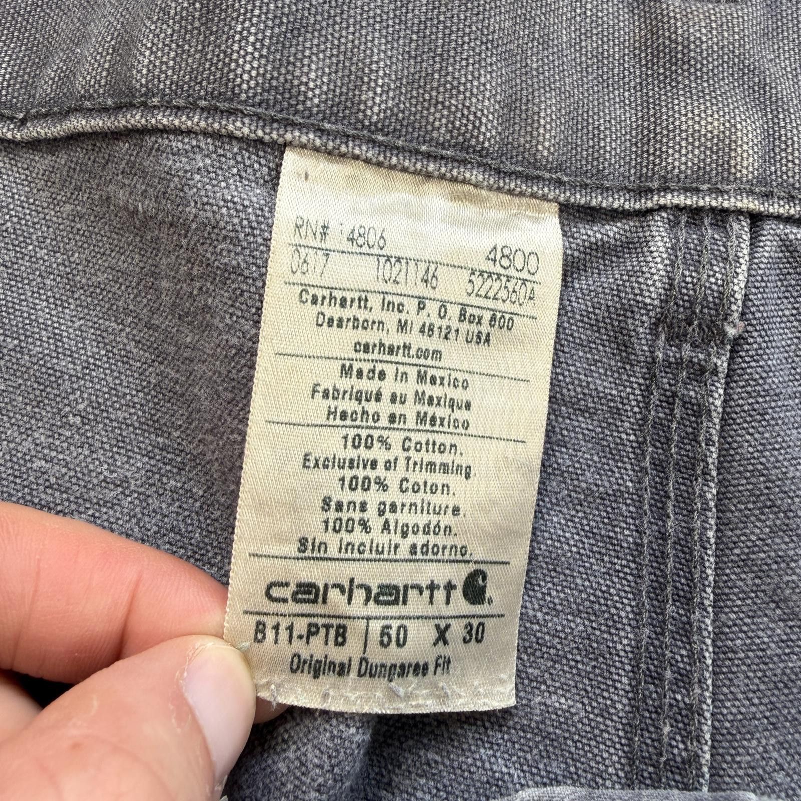 Carhartt Carhartt B11 Dungaree Work Pants Mens 50x30 Gray Fade Work Size US 44 / EU 60 - 5 Thumbnail