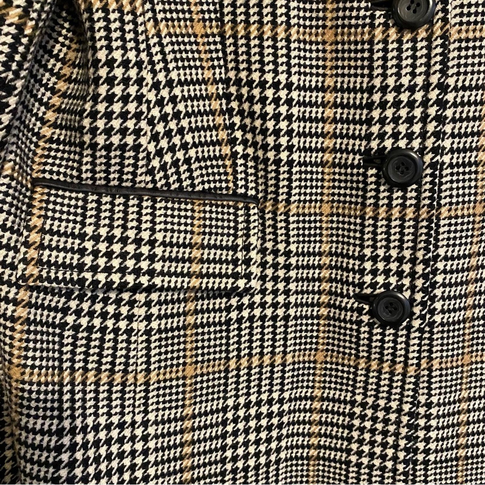 Pendleton Pendleton $268 Women’s 16 Blk Houndstooth 100% Wool Coat Size XXL / US 16-18 / IT 52-54 - 6 Thumbnail
