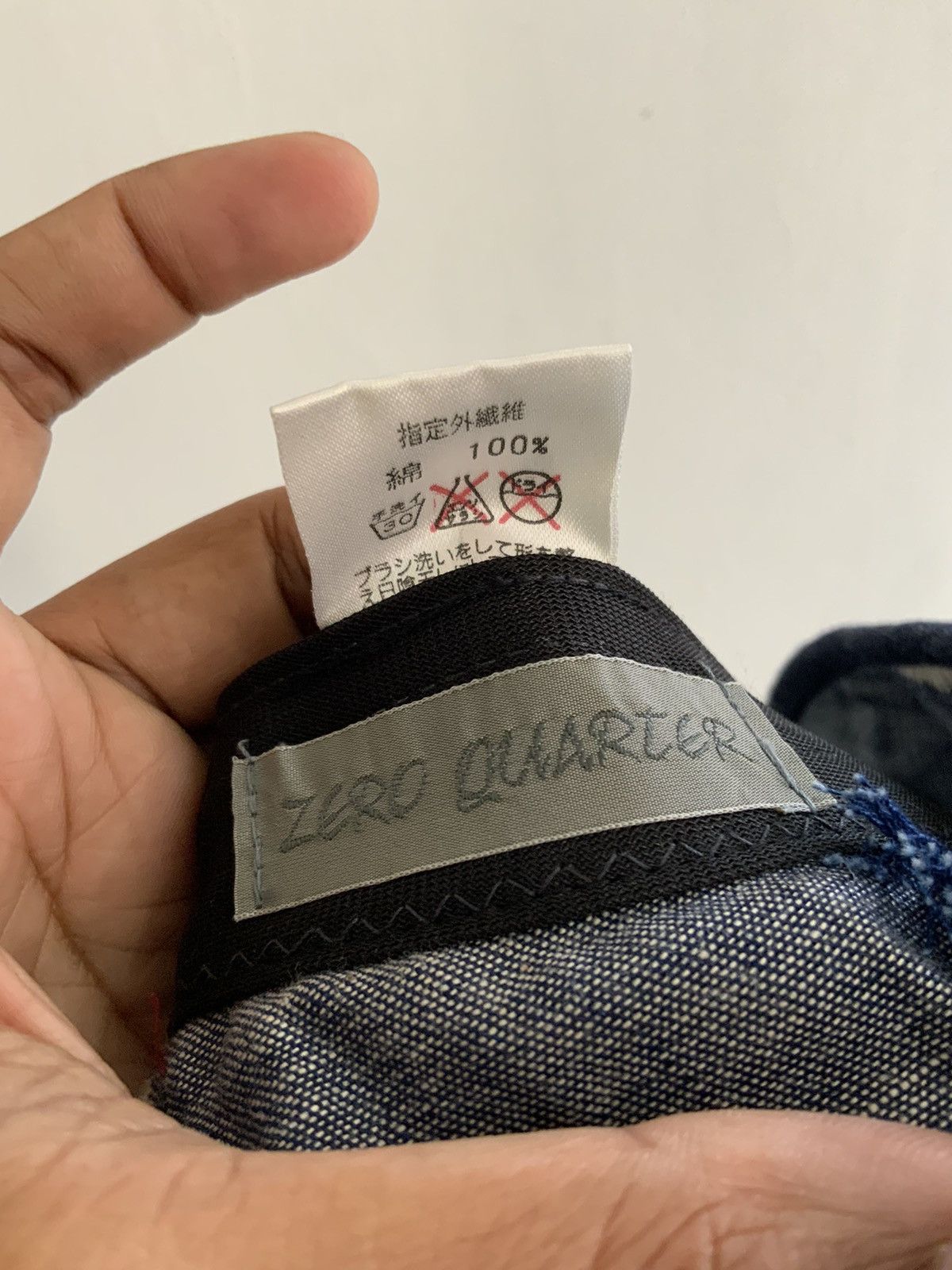 If Six Was Nine Denim Patchwork Distressed by Zero Quater Indigo Hat Size ONE SIZE - 11 Thumbnail