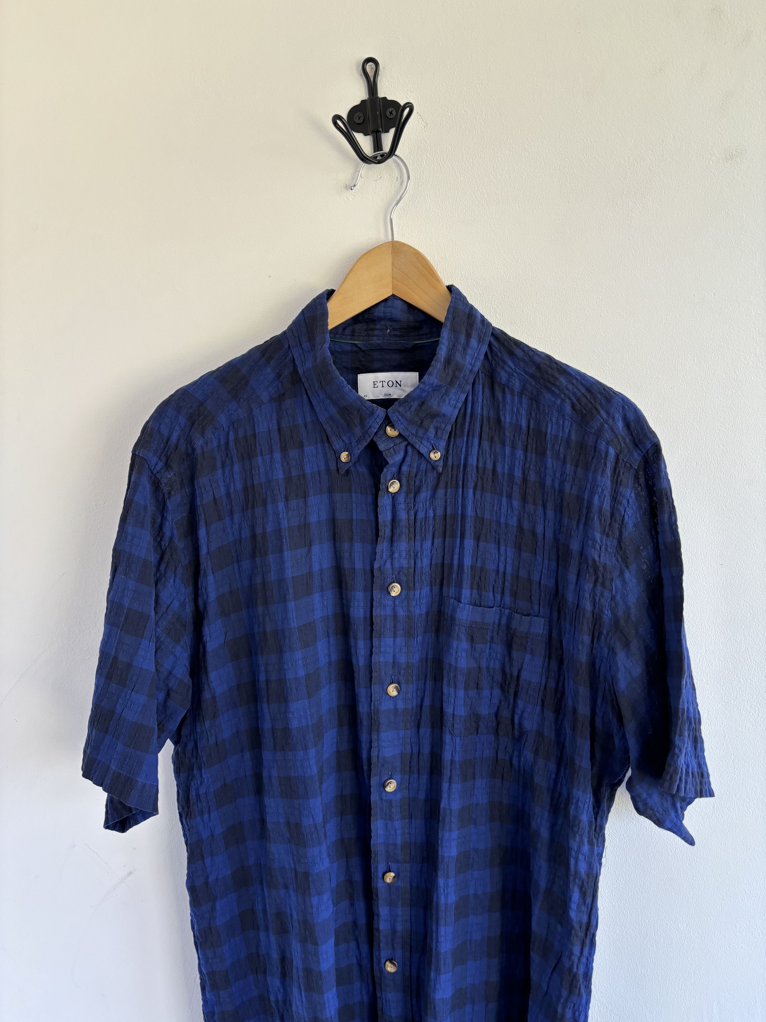 Eton ETON Chested Short Sleeve Shirt Size US XL / EU 56 / 4 - 5 Thumbnail
