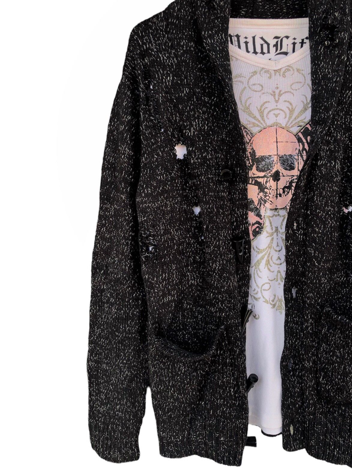 If Six Was Nine In the attic-Distressed Cardigan Ifsixwasnine lgb style Size US L / EU 52-54 / 3 - 3 Thumbnail