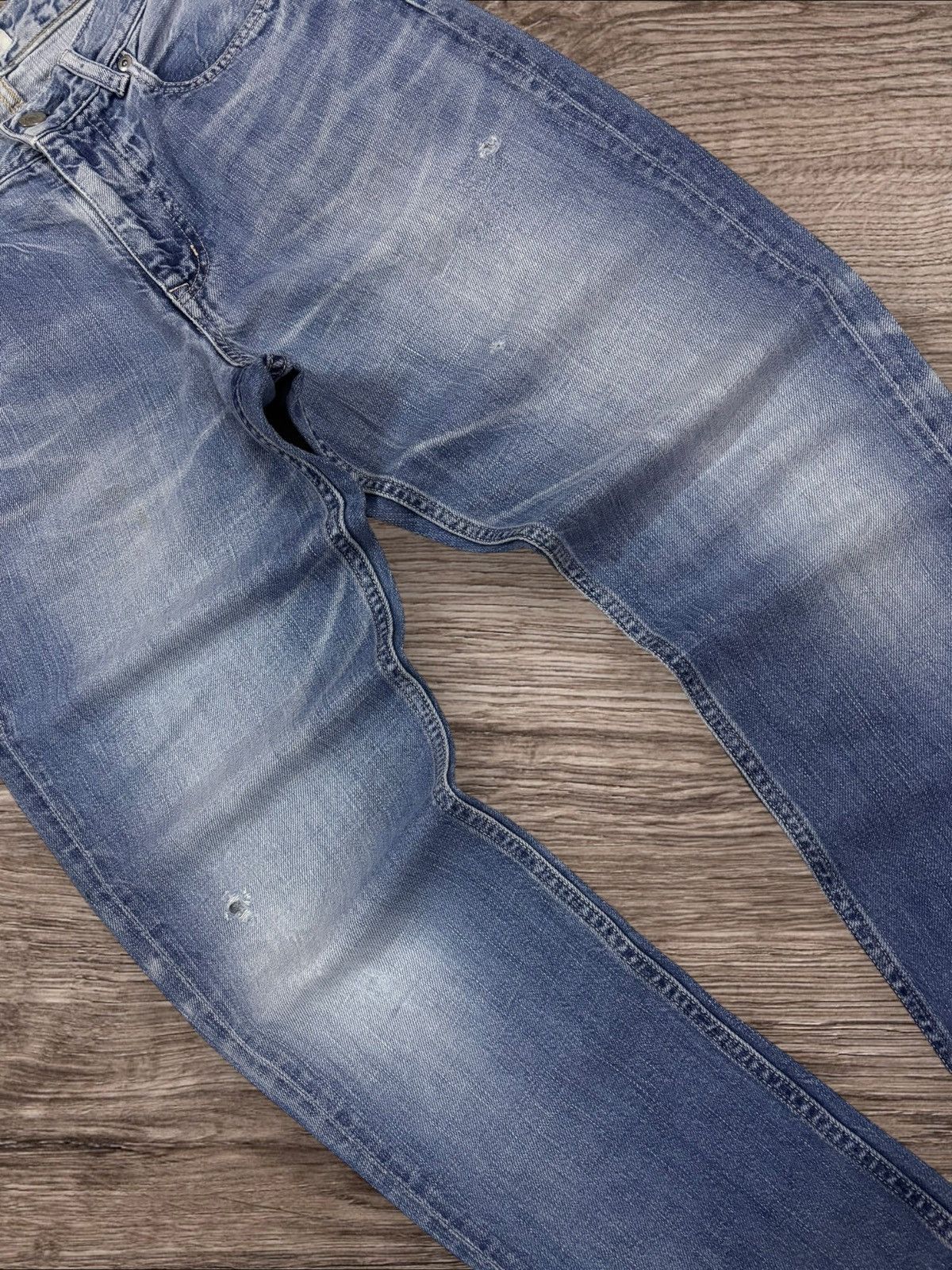 OMNIGOD Vtg D.M.G Spellbound Japan Honeycomb Faded Distress Jeans Size US 28 / EU 44 - 3 Thumbnail