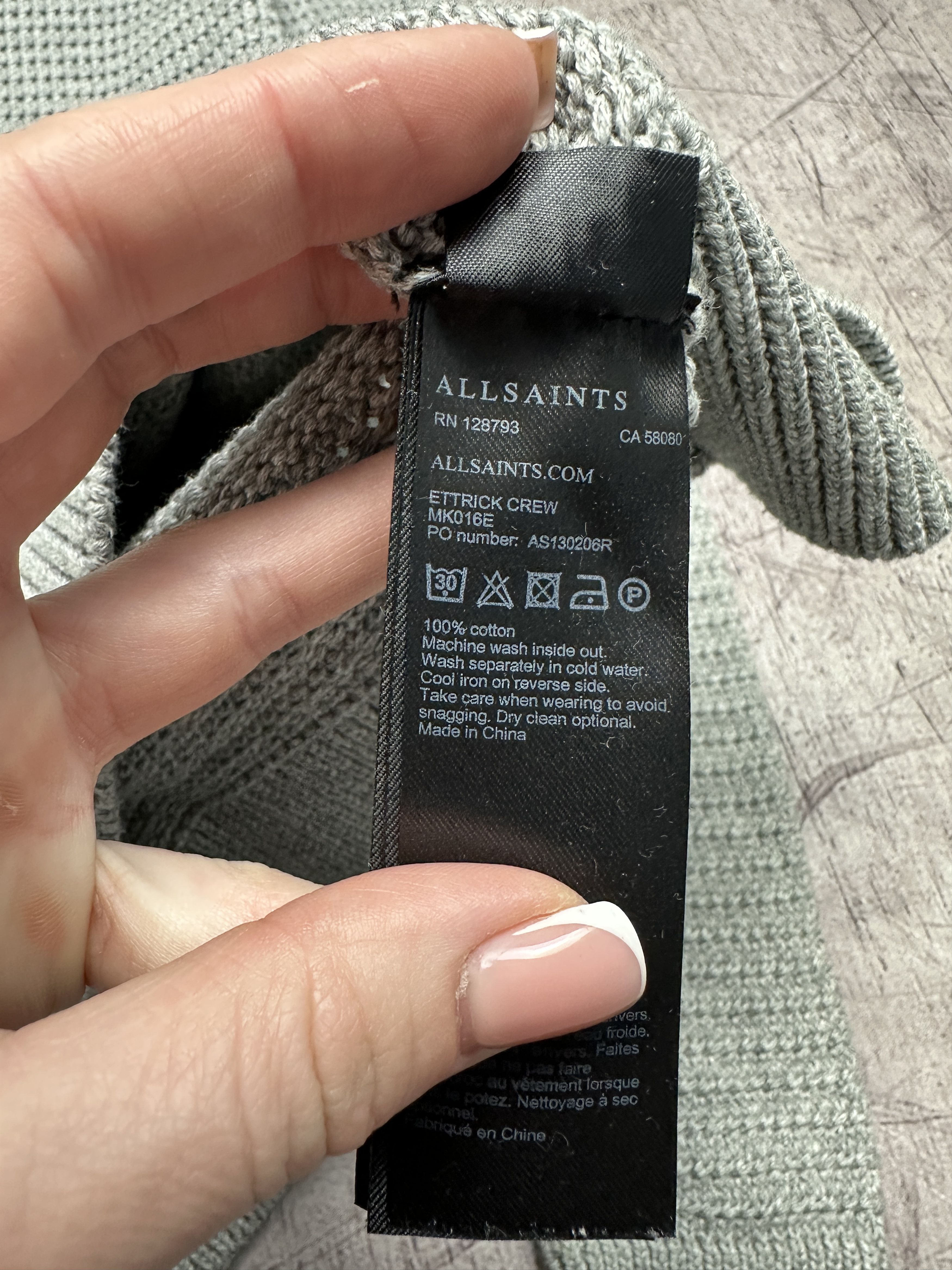 Allsaints Allsaints Mens Ettrick Crew Neck Knit Sweater Size US S / EU 44-46 / 1 - 4 Thumbnail