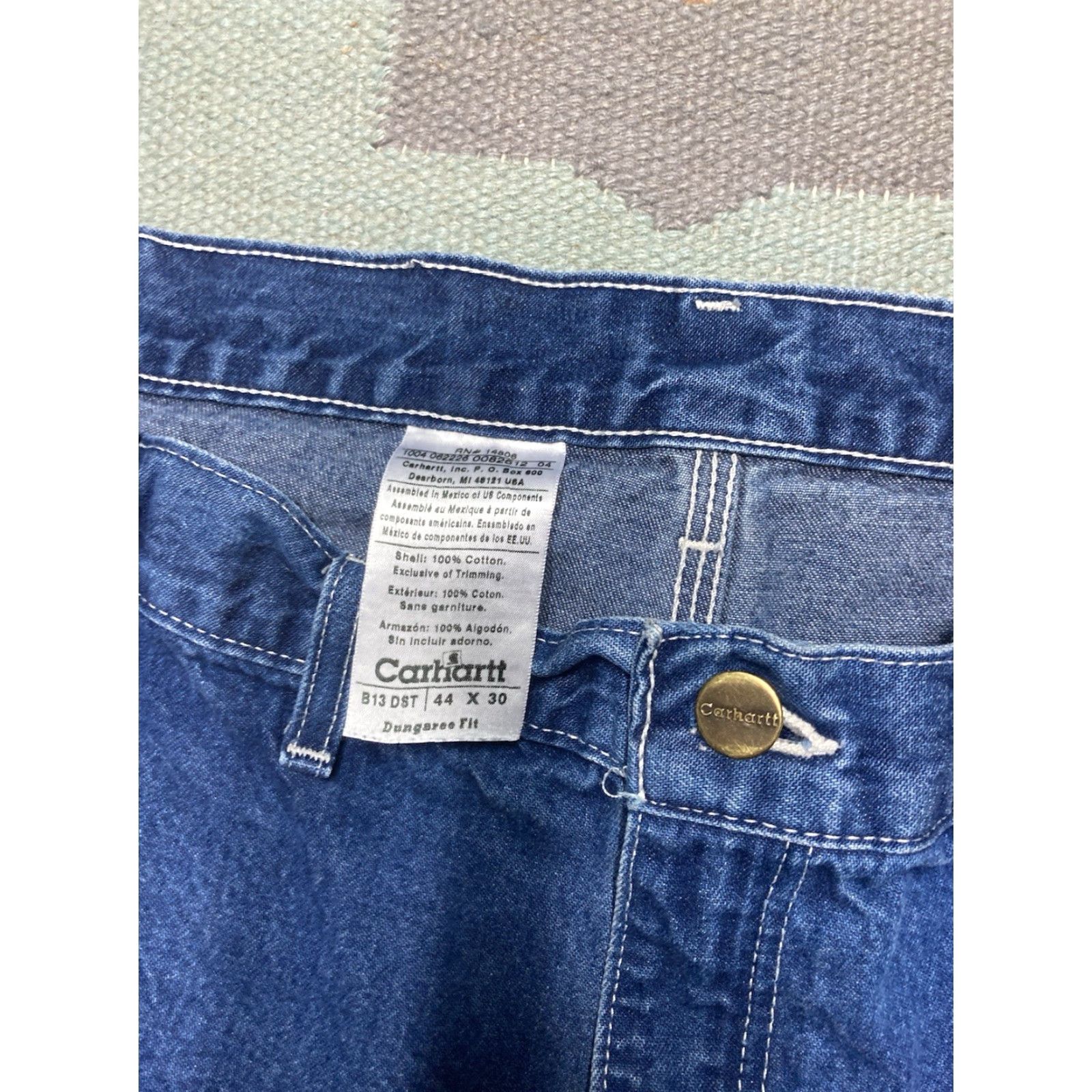 Carhartt VINTAGE Carhartt denim carpenter jeans B13 DST straight dungarees workwear 42x30 Size US 42 / EU 58 - 6 Thumbnail