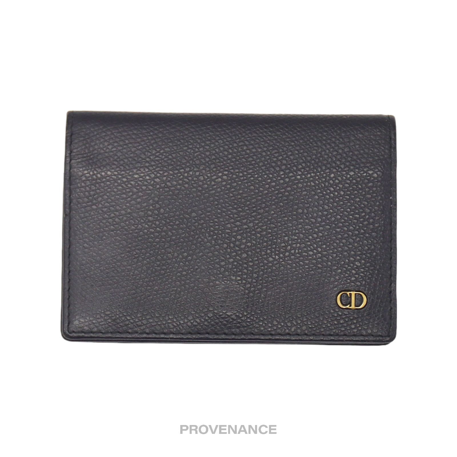 Dior 🔴 Christian Dior CD Card Wallet - Navy Grained Leather Size ONE SIZE - 1 Thumbnail
