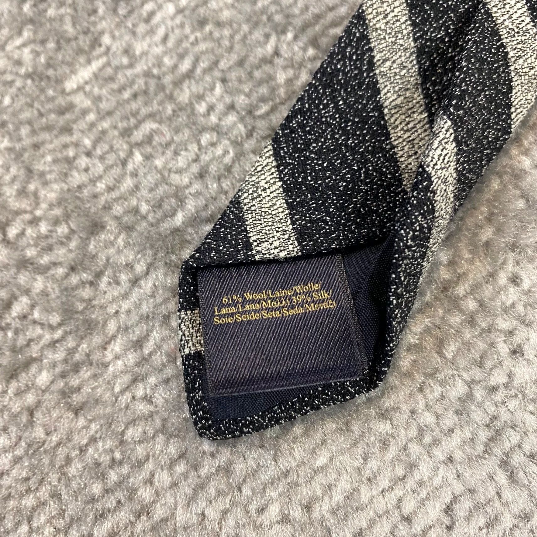 Brooks Brothers BROOKS BROTHERS Neck Tie Mens 3" Wide Wool Silk Blend USA Gray Diagonal Striped Size ONE SIZE - 4 Thumbnail