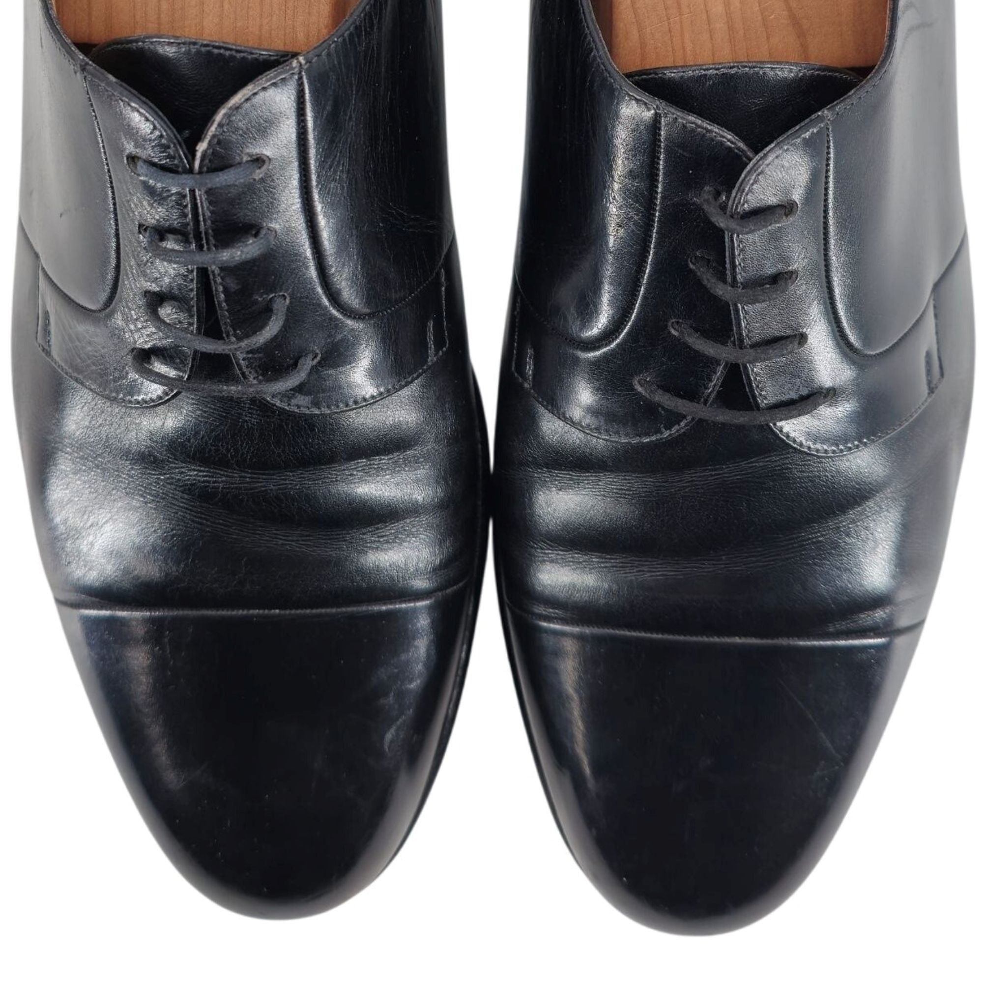 Testoni Vintage A. Testoni Men's 8 Italian Black Calf Leather Dress Size US 8 / EU 41 - 2 Thumbnail