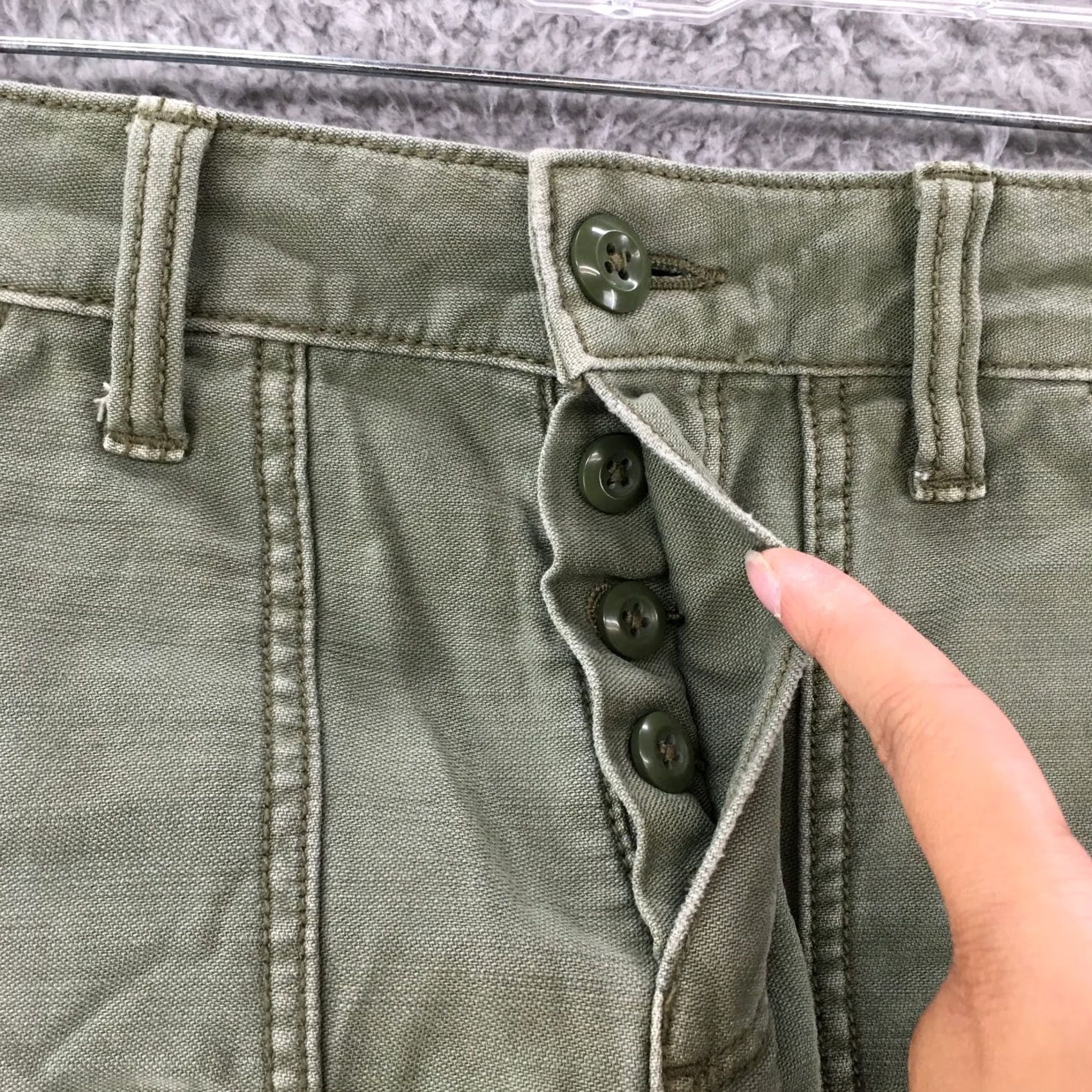 American Eagle Outfitters American Eagle Outfitters Short Mini Skirts Womens 2 Green Cotton Button Fly Skirt Size 26" / US 2 / IT 38 - 3 Thumbnail