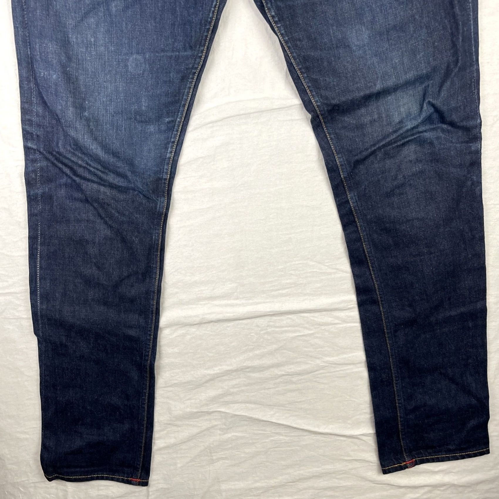 Gustin Gustin Jeans Mens 35x36 Dark Blue Raw Japanese Selvedge Denim Slim Pants 116699 Jeans Size US 35 - 3 Thumbnail