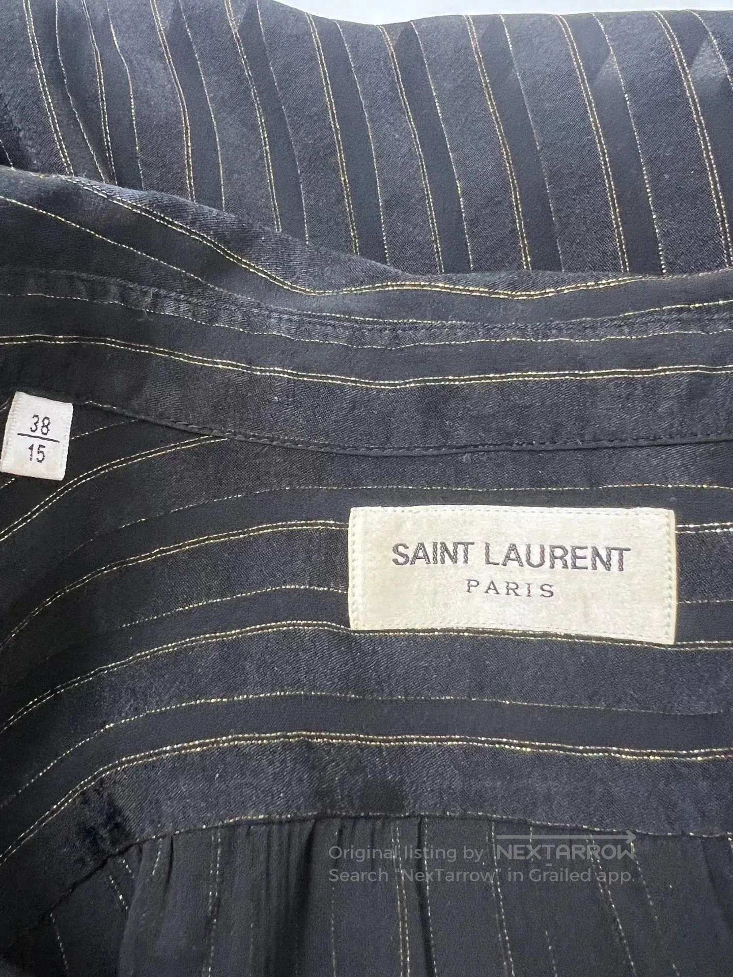 Saint Laurent Paris Saint Laurent Black Gold Stripe Shirt. Size US S / EU 44-46 / 1 - 5 Thumbnail