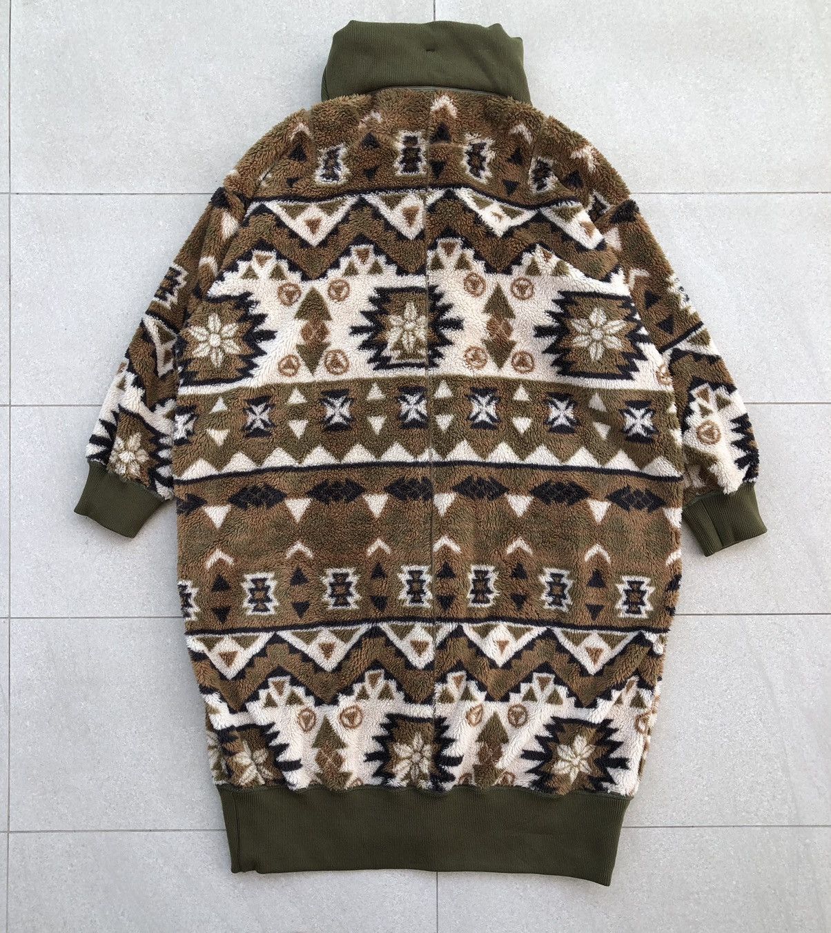 Issey Miyake Mercibeaucoup Reversible Fleece Navajo Long Coat Jacket Size US L / EU 52-54 / 3 - 18 Thumbnail