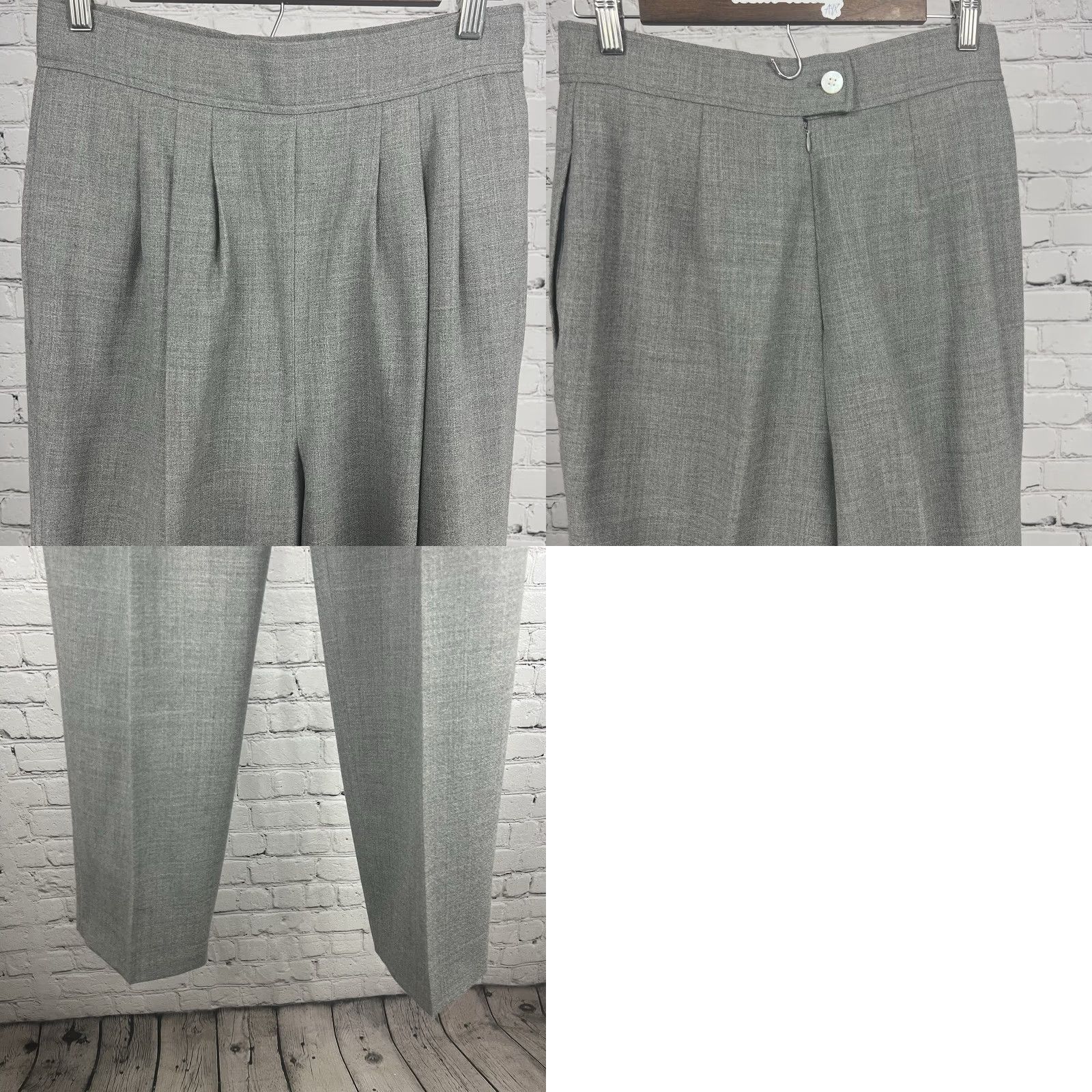 Vintage VINTAGE JH Collectibles Dress Pants Gray Wool Pleated Lined High Waisted 12 28X31 Women Size 34" / US 12 / IT 48 - 8 Thumbnail