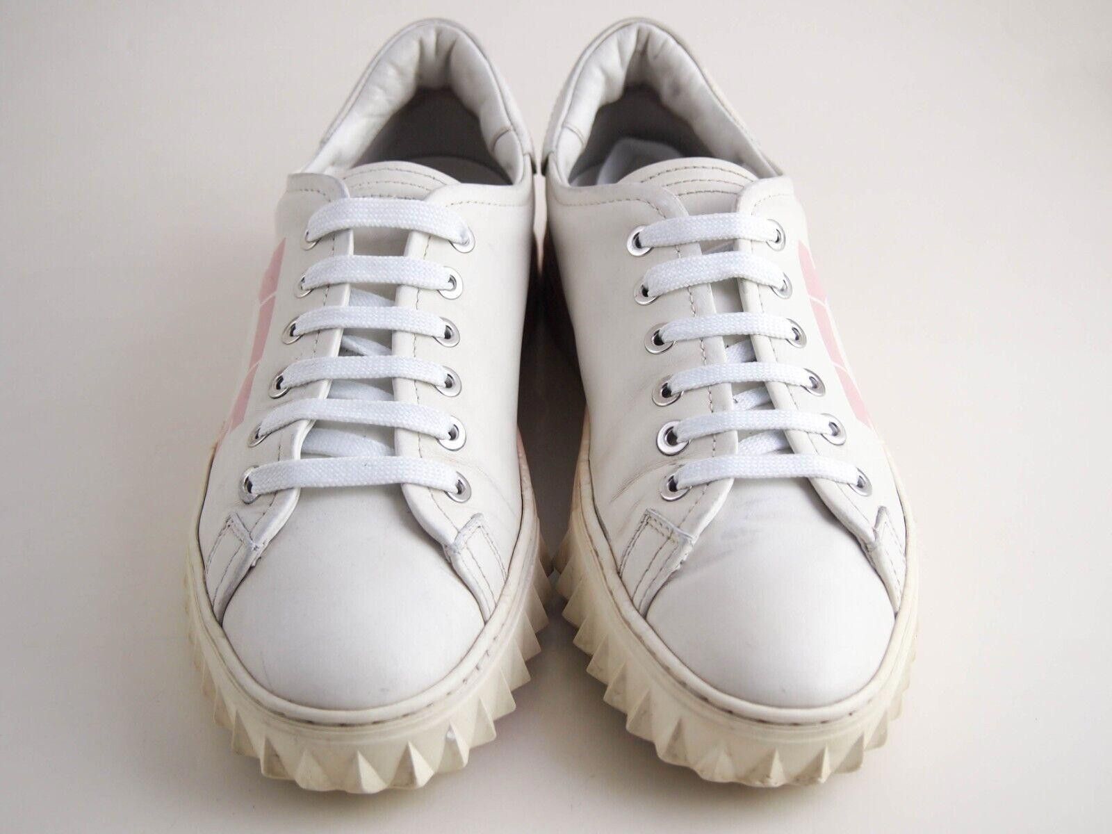 Salvatore Ferragamo Ferragamo Gancio Sneakers White Leather EU 37.5 US 7.5 C Size US 7.5 / IT 37.5 - 3 Thumbnail