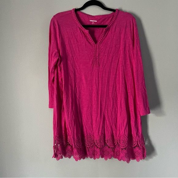 Lands' End Lands End Lace Edge Tunic in pink size LP Size L / US 10 / IT 46 - 1 Thumbnail