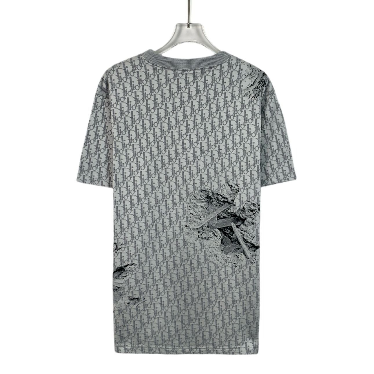 Dior Dior Mens Grey Monogram T-Shirt With Distressed Details Size Size US S / EU 44-46 / 1 - 2 Thumbnail