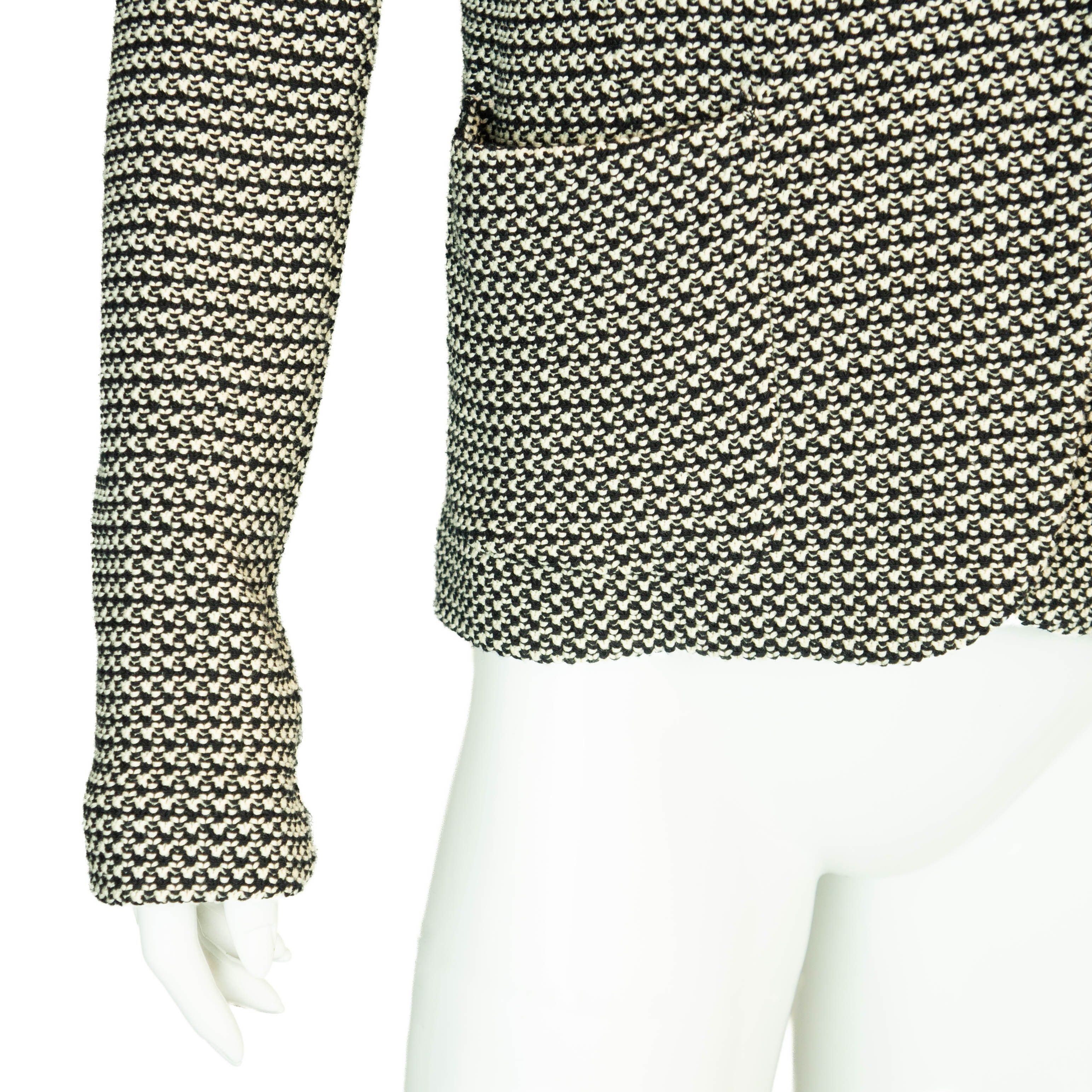 Gerard Darel GERARD DAREL Black White Blazer Jacket Size M / US 6-8 / IT 42-44 - 4 Thumbnail